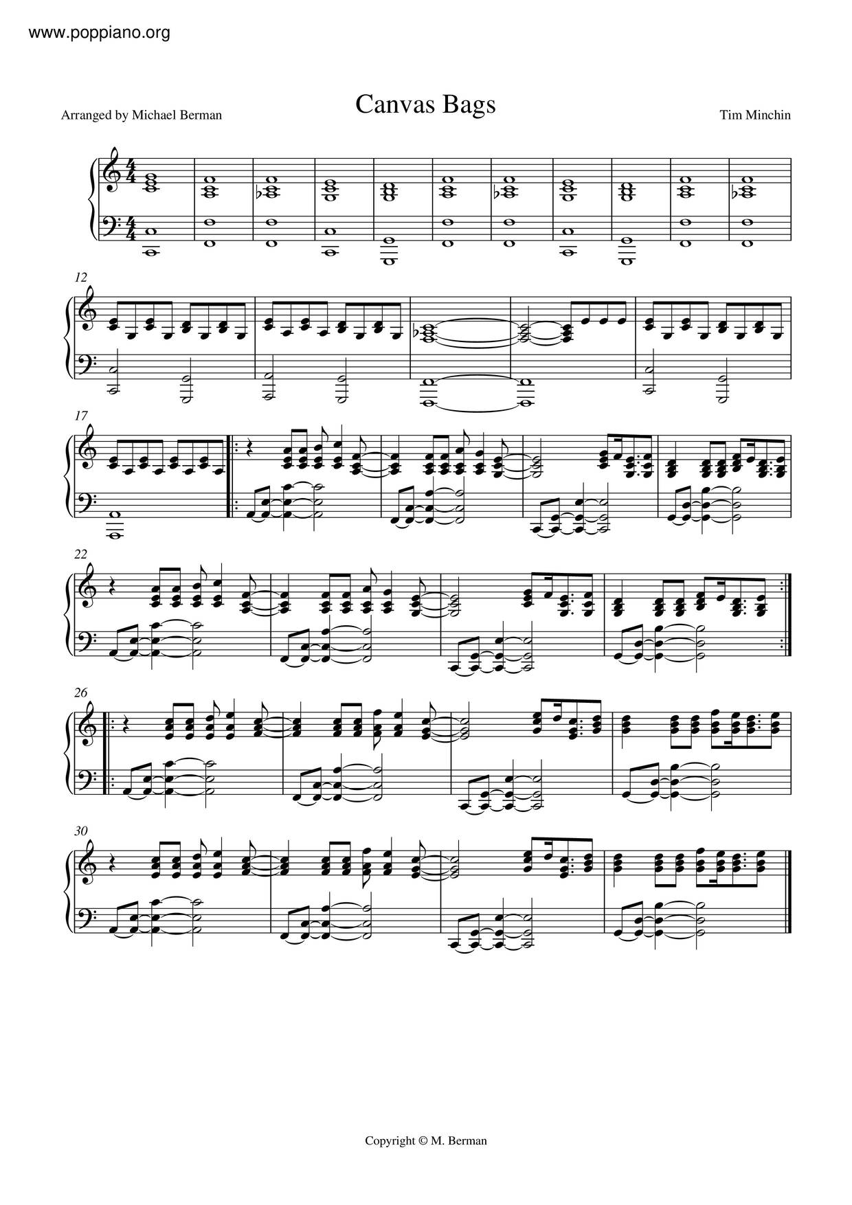 ☆ Tim Bags Sheet Music pdf, - Free Score