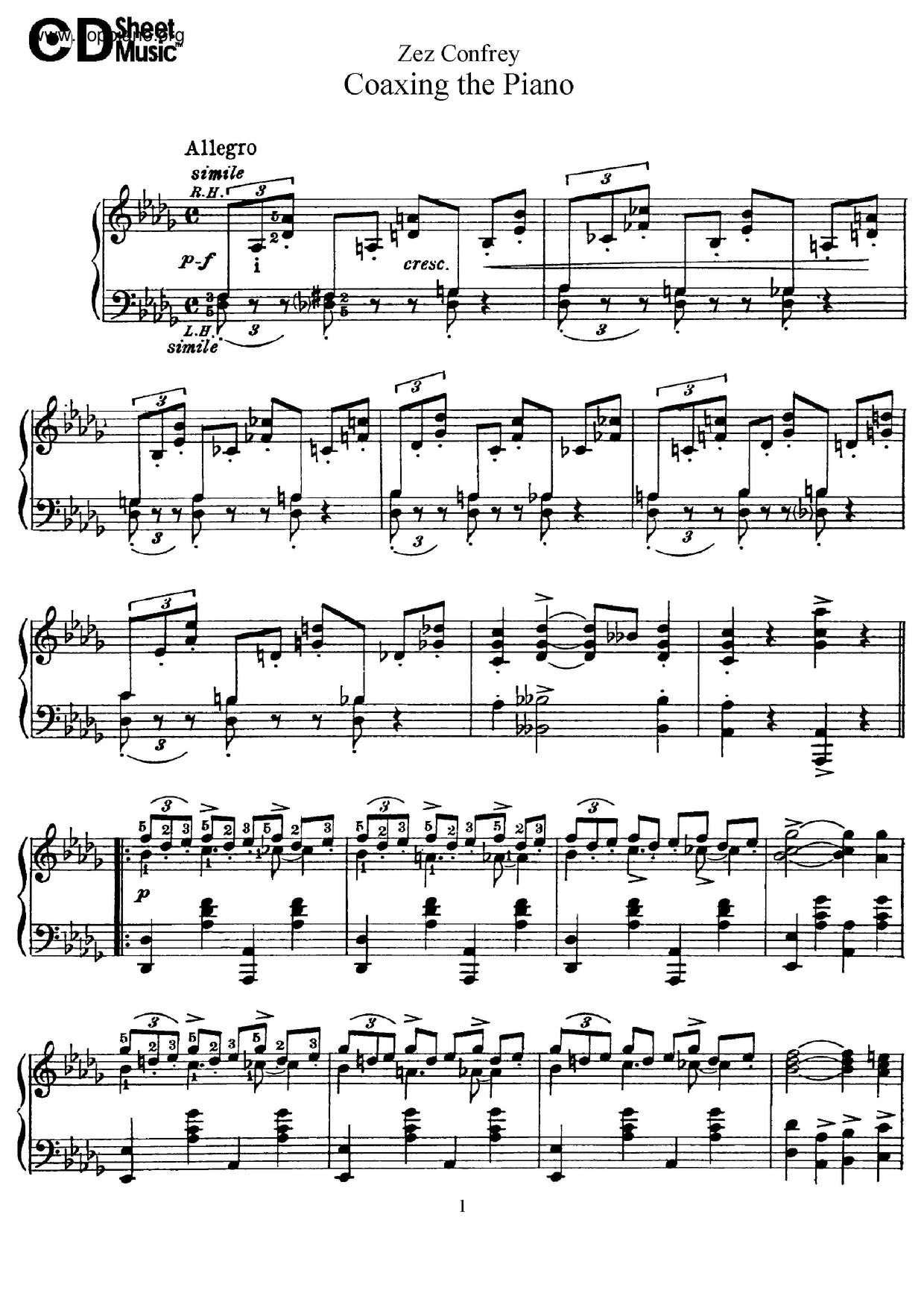 Coaxing The Piano琴譜