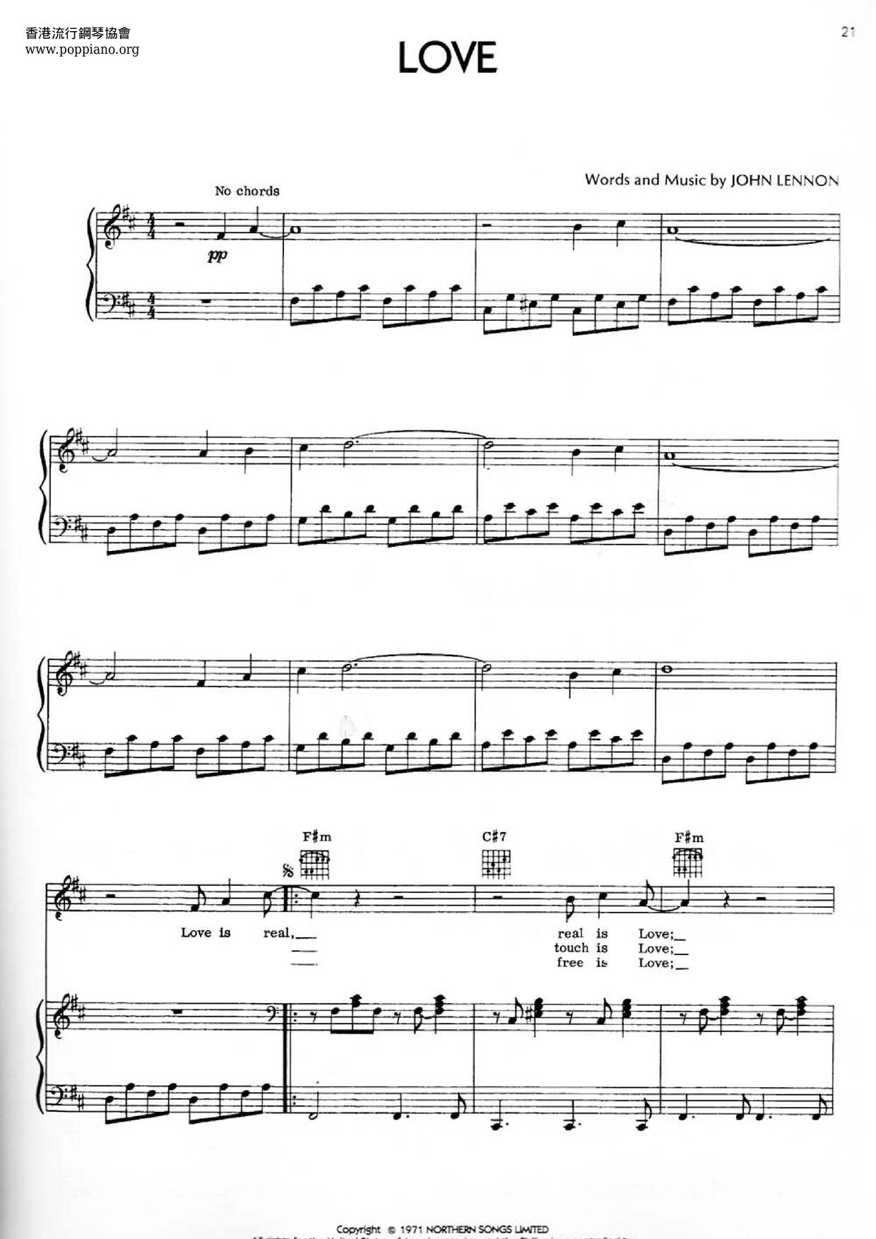 John Lennon Love ピアノ譜pdf 香港ポップピアノ協会 無料pdf楽譜ダウンロード Gakufu John Lennon Love ピアノ譜pdf 香港ポップピアノ協会 無料pdf楽譜ダウンロード Gakufu