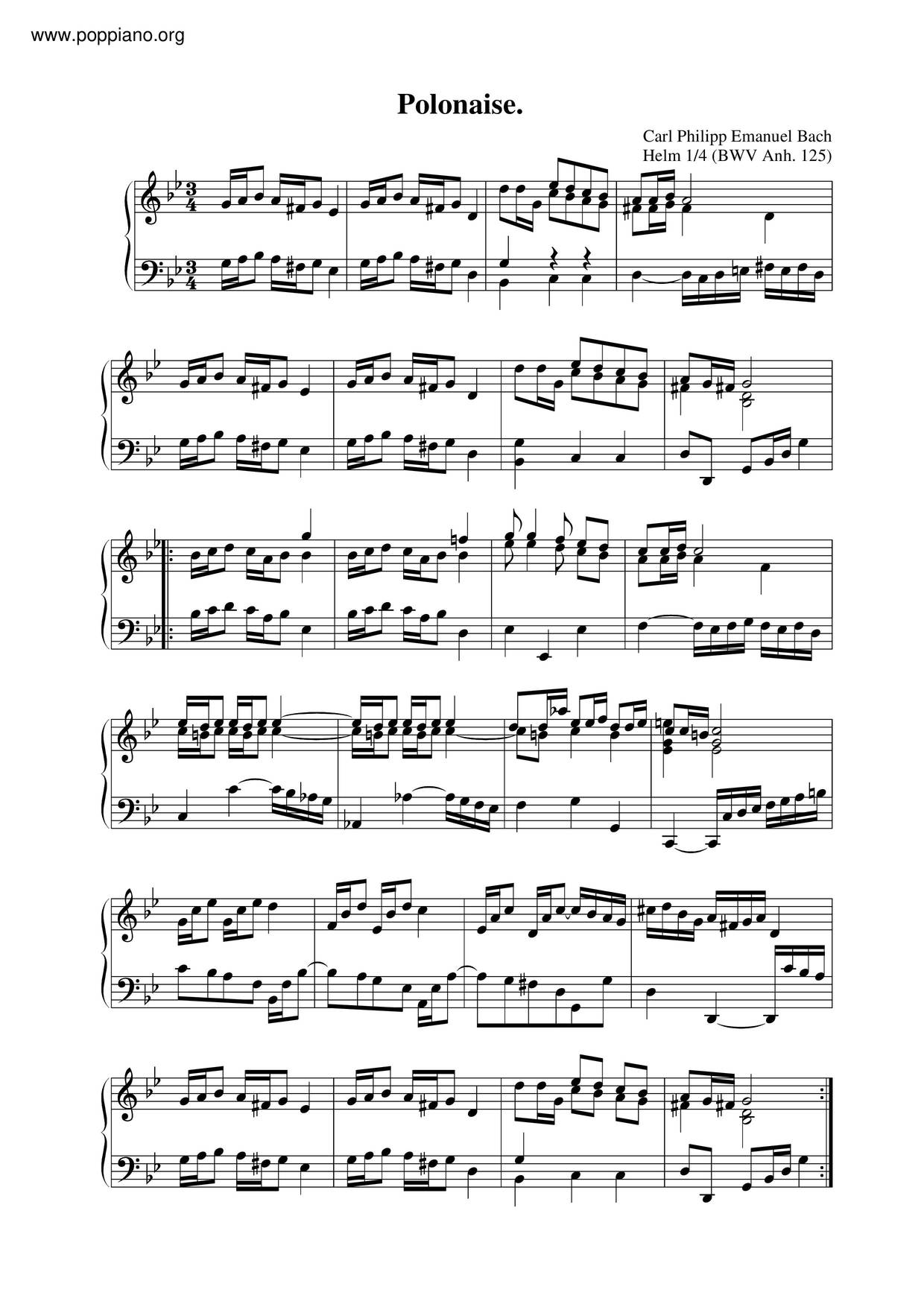 Carl Philipp Emanuel Bach-4 Pieces For Anna Magdalena Bach, H.1 Sheet