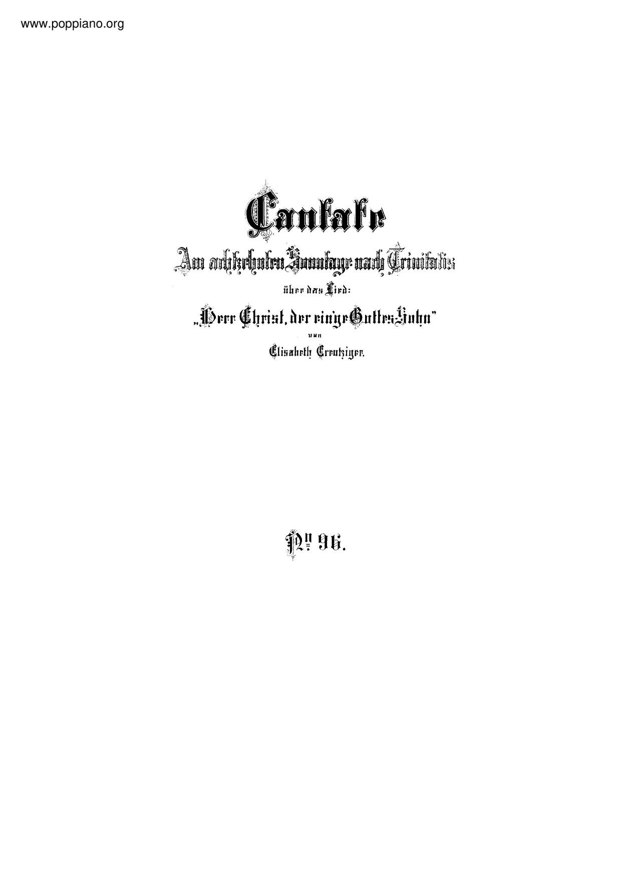 Herr Christ, Der Einge Gottessohn, BWV 96琴譜