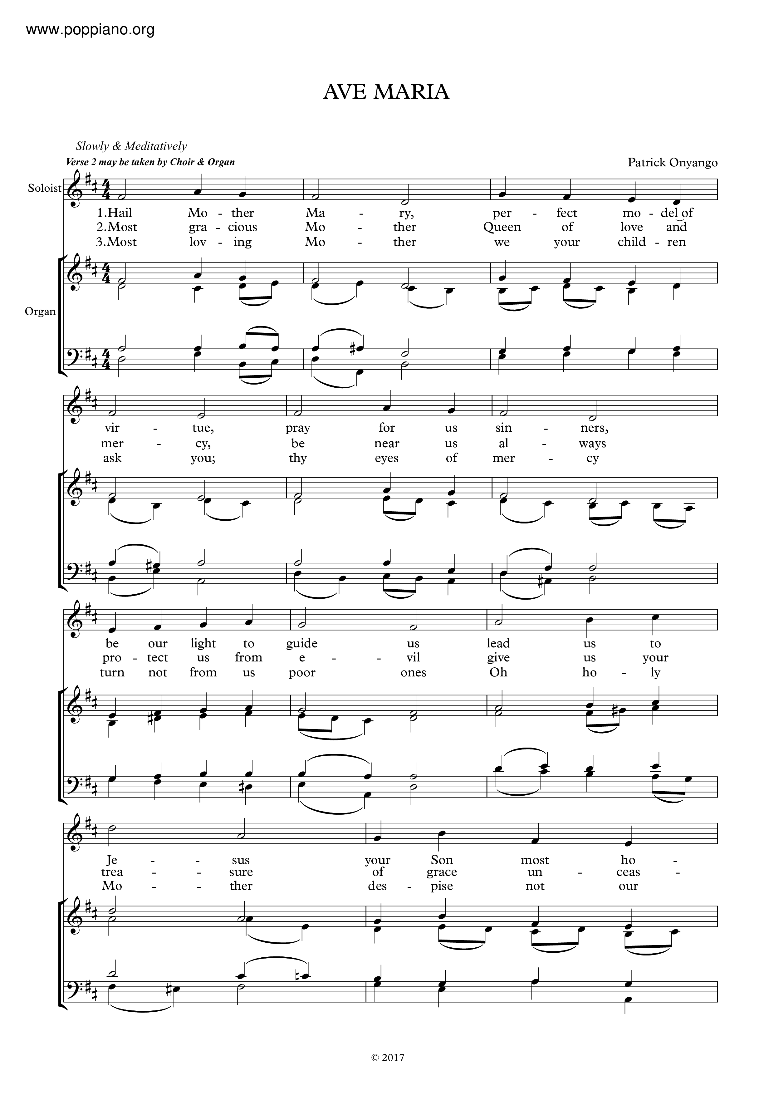 Hymn Ave Maria Sheet Music Pdf Free Score Download