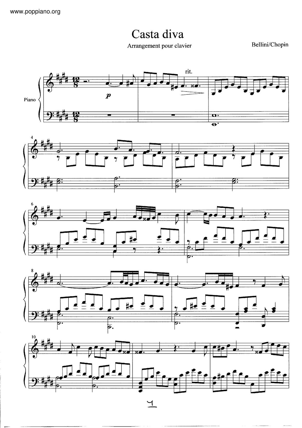 Børnepalads Citron køkken ☆ Chopin-Casta Diva, Op. D1 No. 1 Sheet Music pdf, - Free Score Download ☆