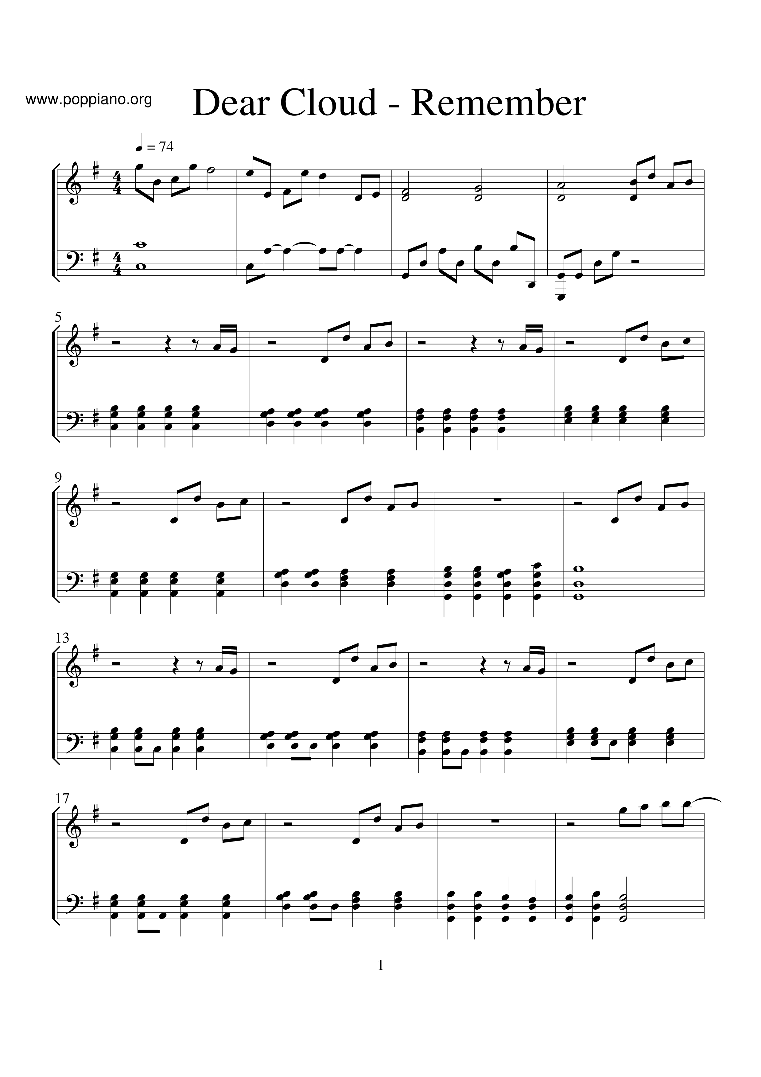 I Remember You - Remember琴譜
