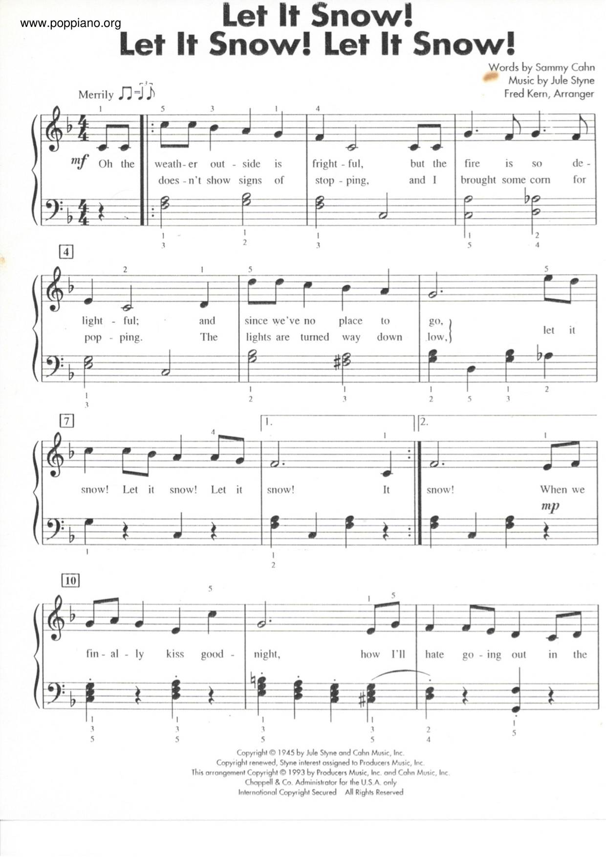 ☆ Christmas-Let It Snow Sheet pdf, - Free Score Download ☆