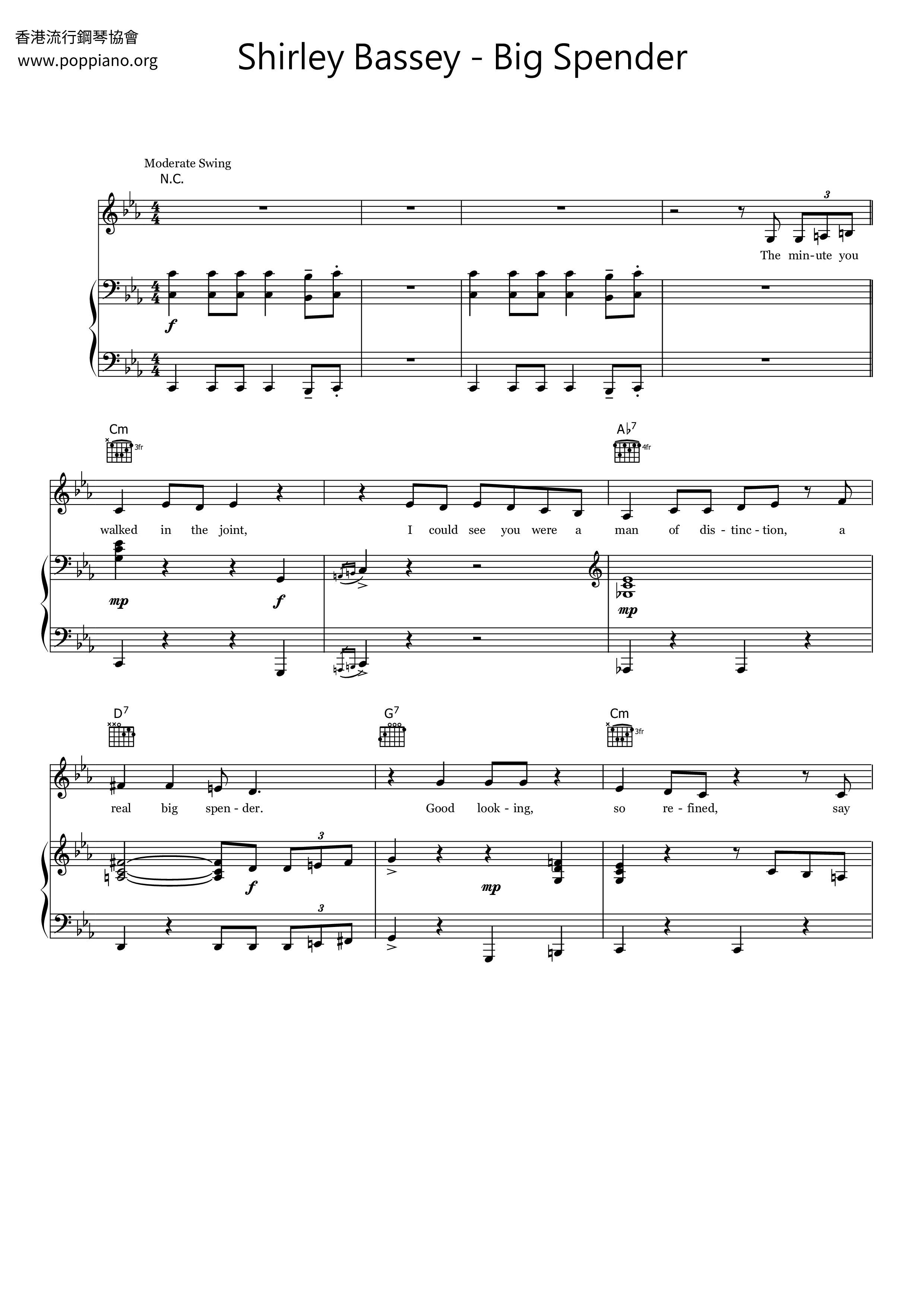 big spender Sheet Music / Piano Score Free PDF Download HK Pop Piano Academy ★