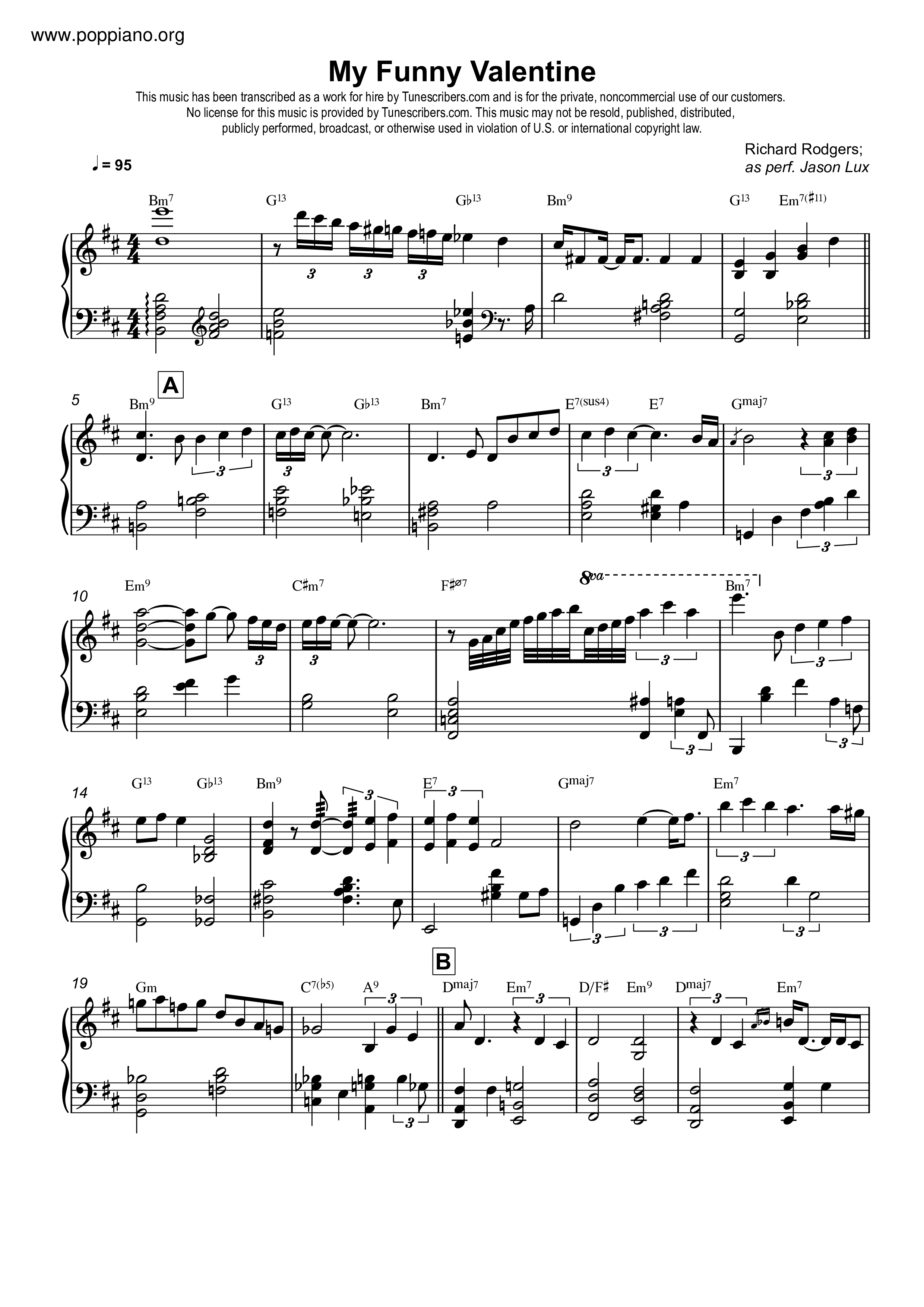 ☆ Keith Jarrett, Frank Sinatra-My Funny Valentine Sheet Music pdf, - Free  Score Download ☆