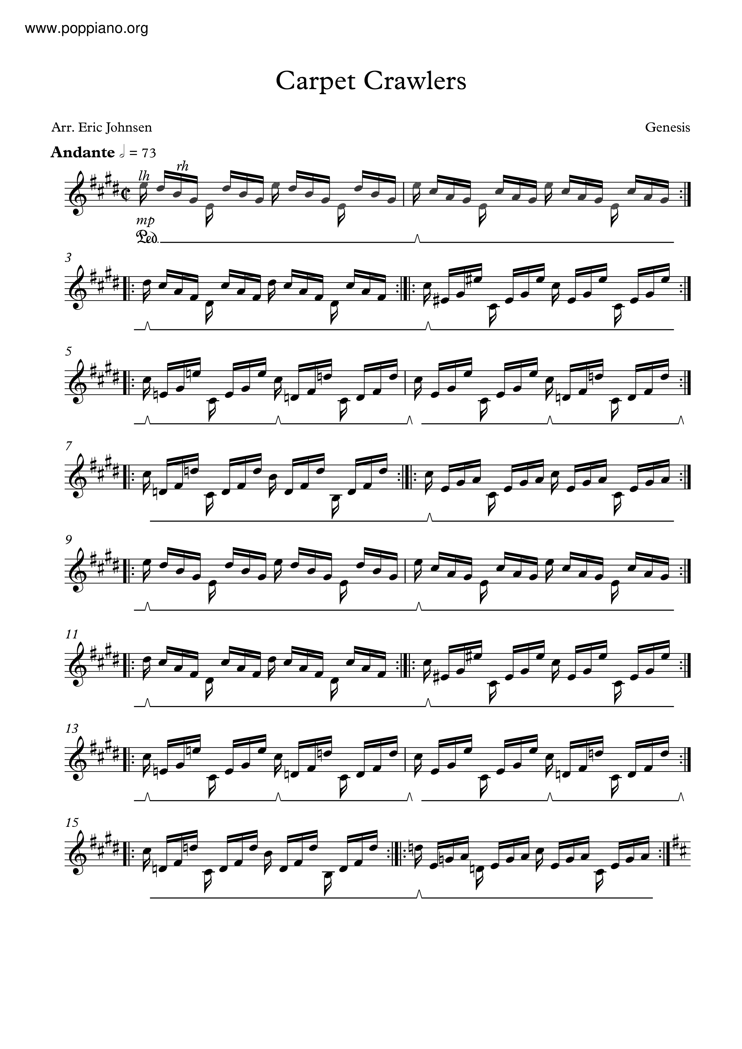 GenesisThe Carpet Crawlers Sheet Music pdf, Free Score Download ★