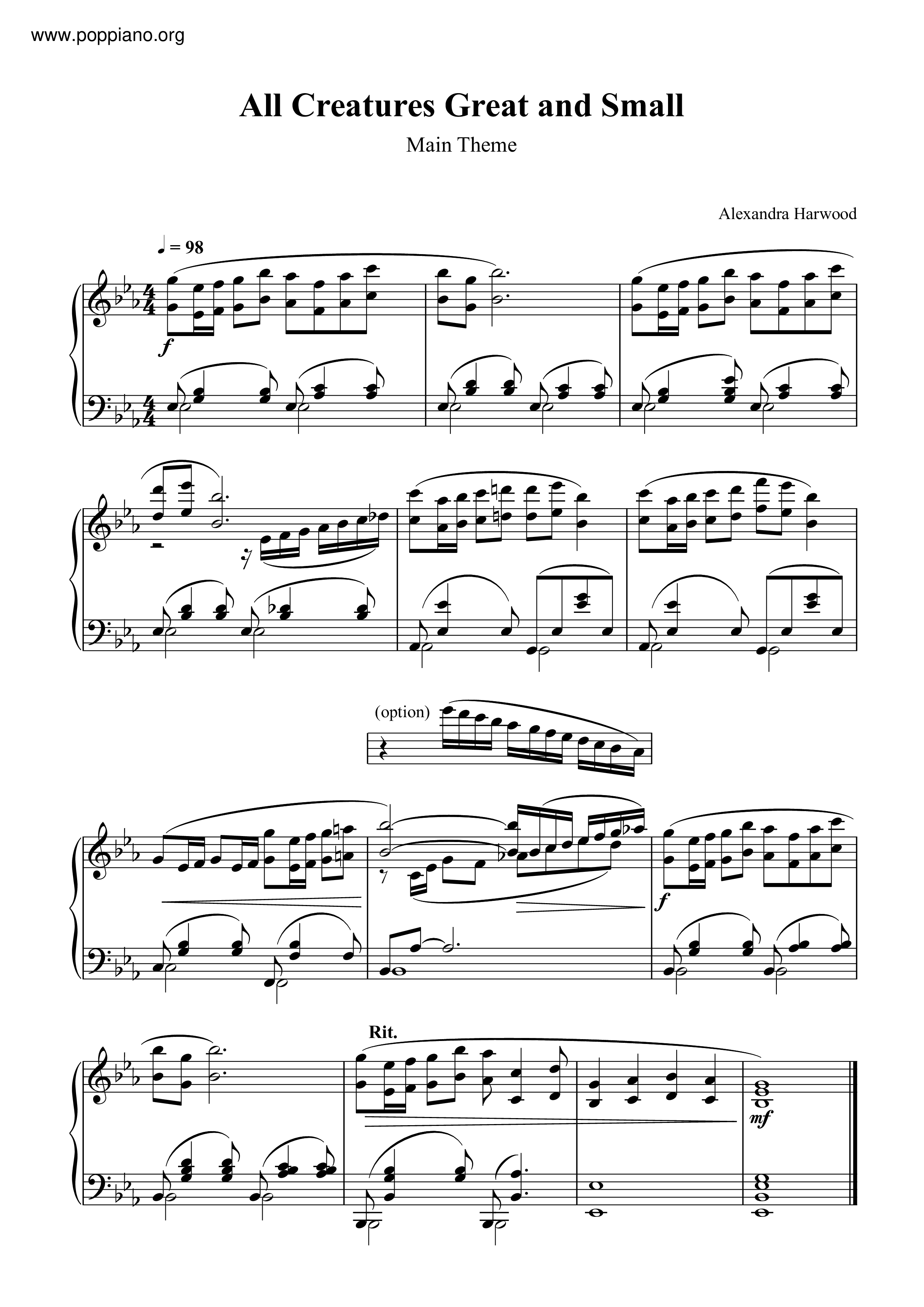 Alexandra harwood all creatures great and small sheet music pdf free