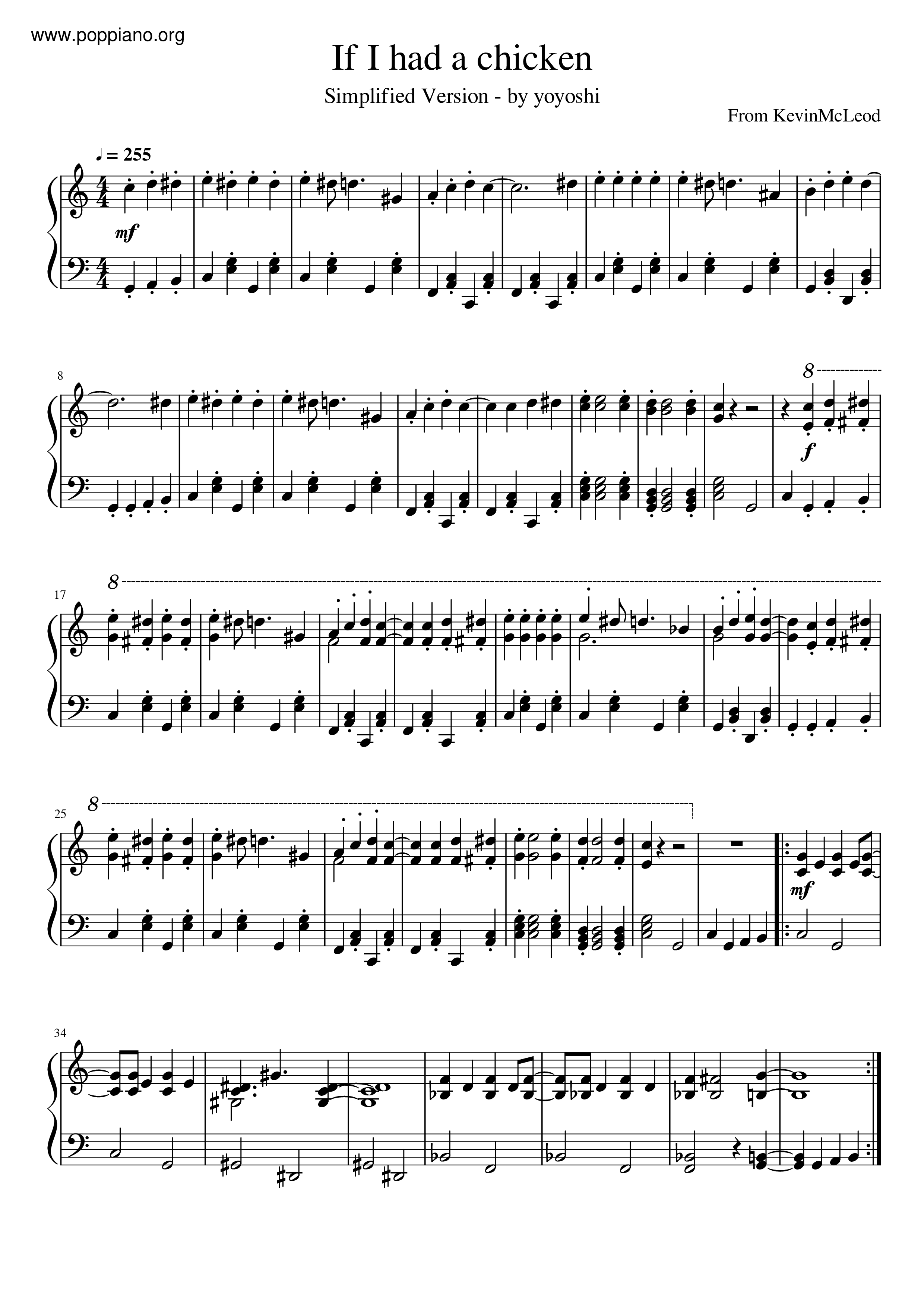 Kevin Macleod If I Had A Chicken Sheet Music Pdf Free Score Download