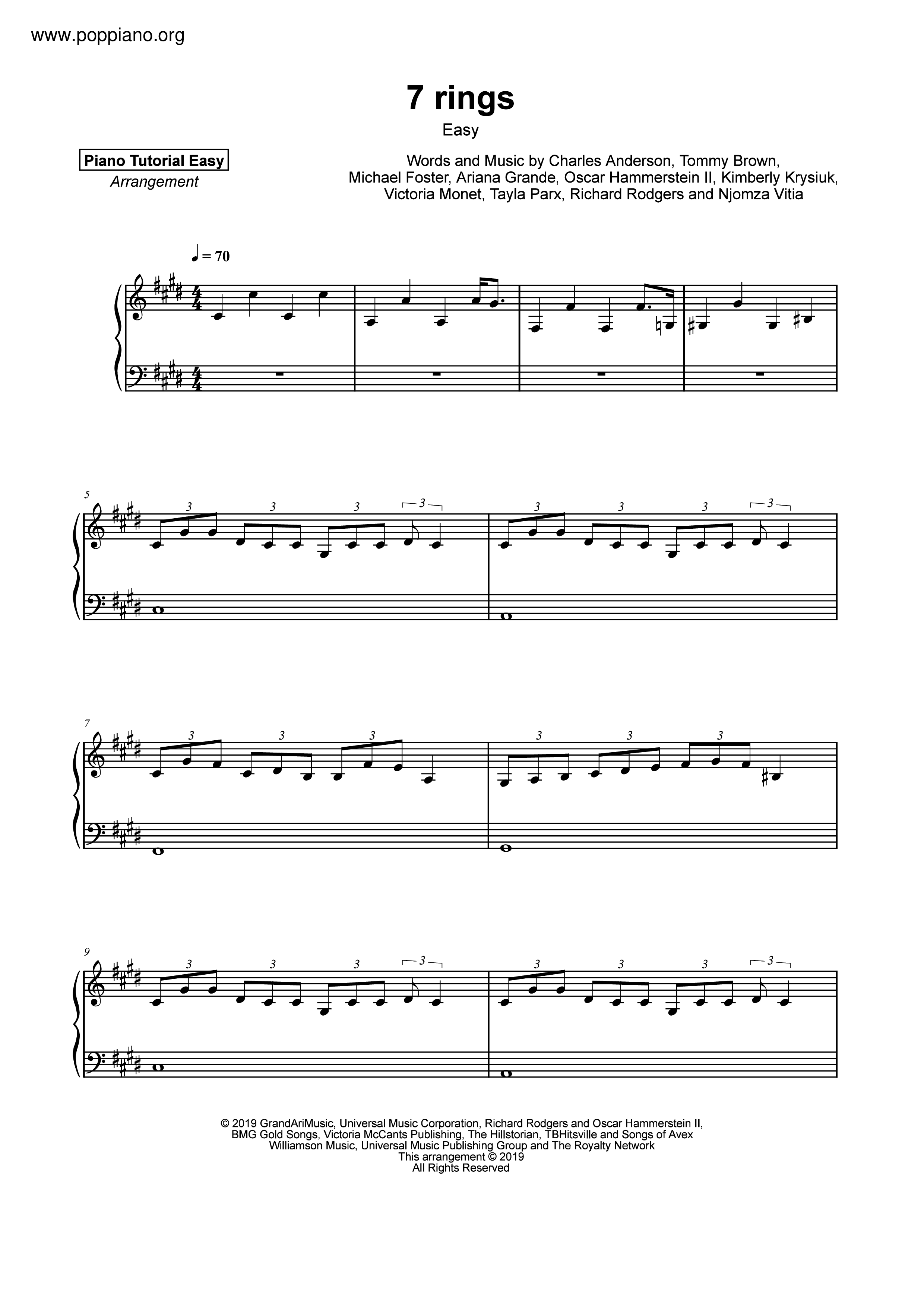 Tinte Ersticken Stur 7 rings piano pdf Dh Unglück zu viel