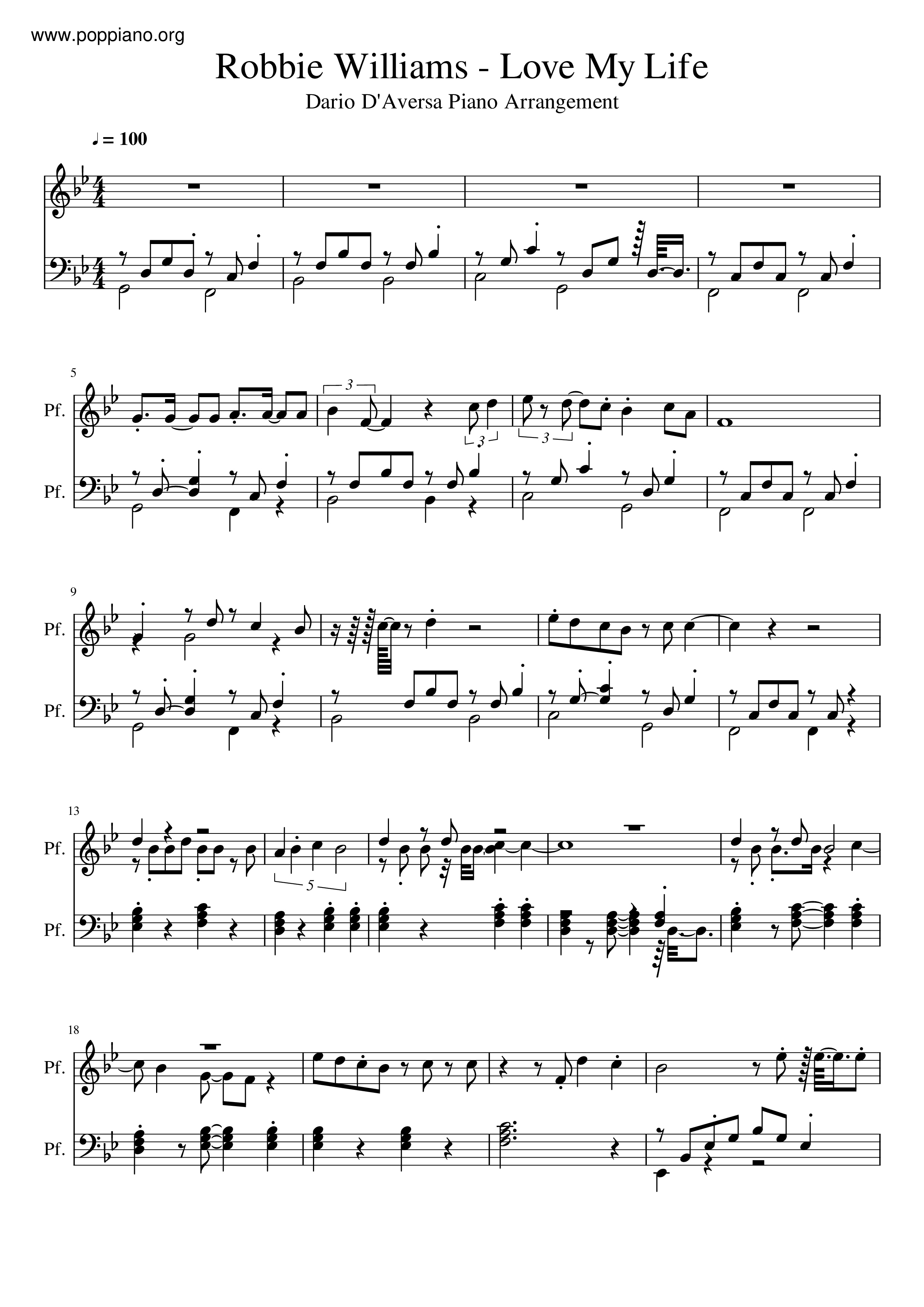 Robbie Williams Love My Life Sheet Music Pdf Free Score Download Robbie Williams Love My Life Sheet Music Pdf Free Score Download