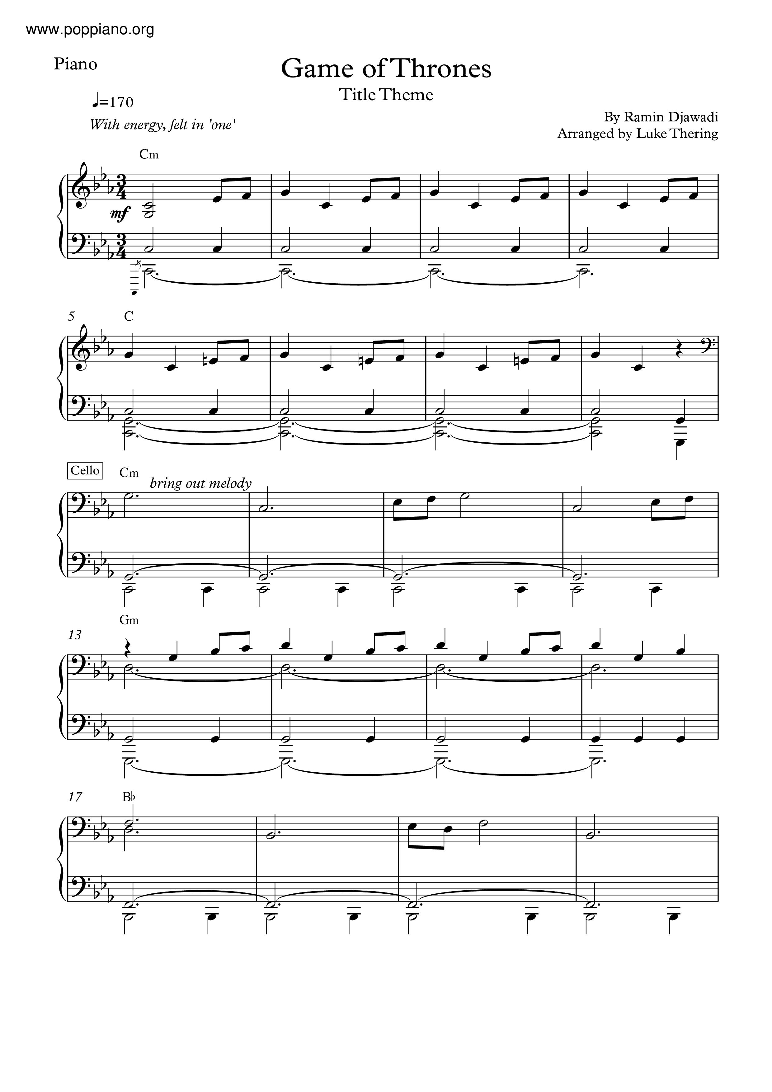 ☆ TV-Game Of Thrones Sheet Music pdf, - Free Score Download ☆