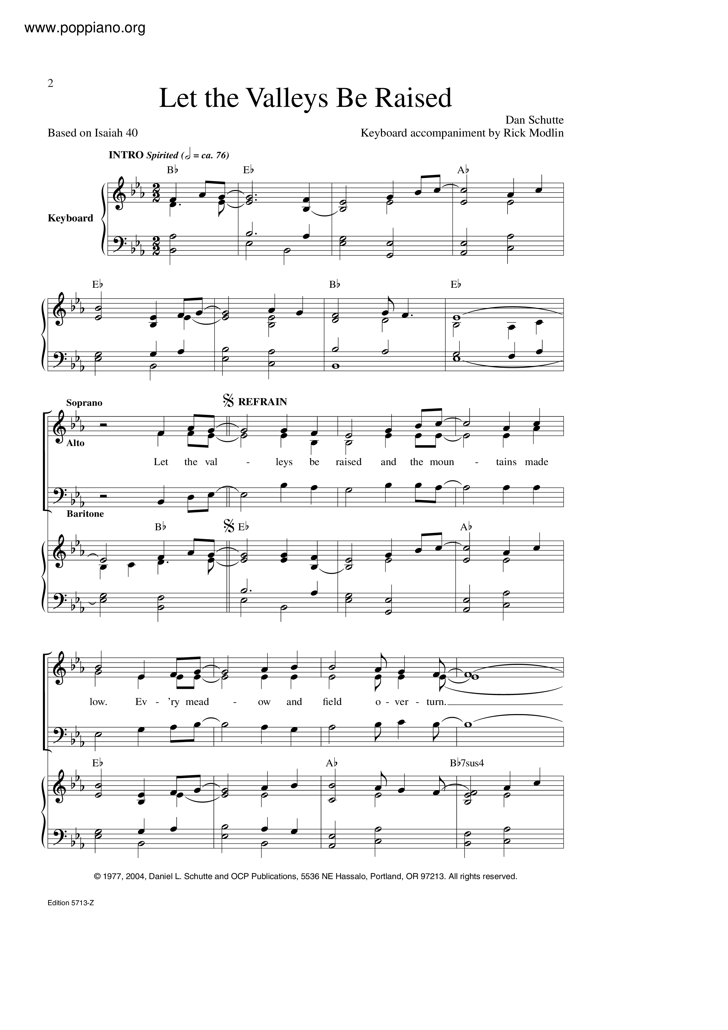 Let The Valleys Be Raised琴譜