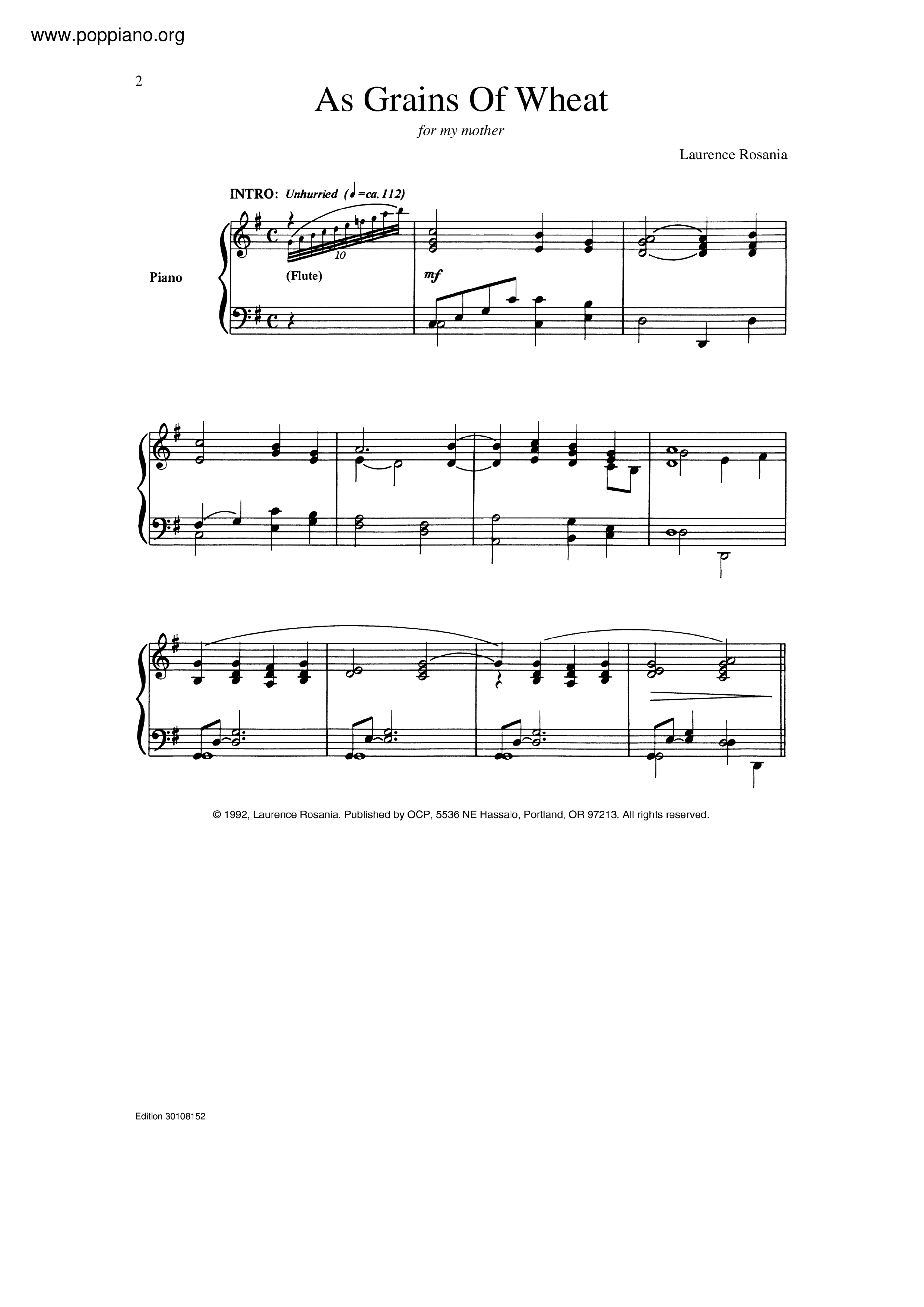 HymnAs Grains Of Wheat Sheet Music pdf, Free Score Download ★