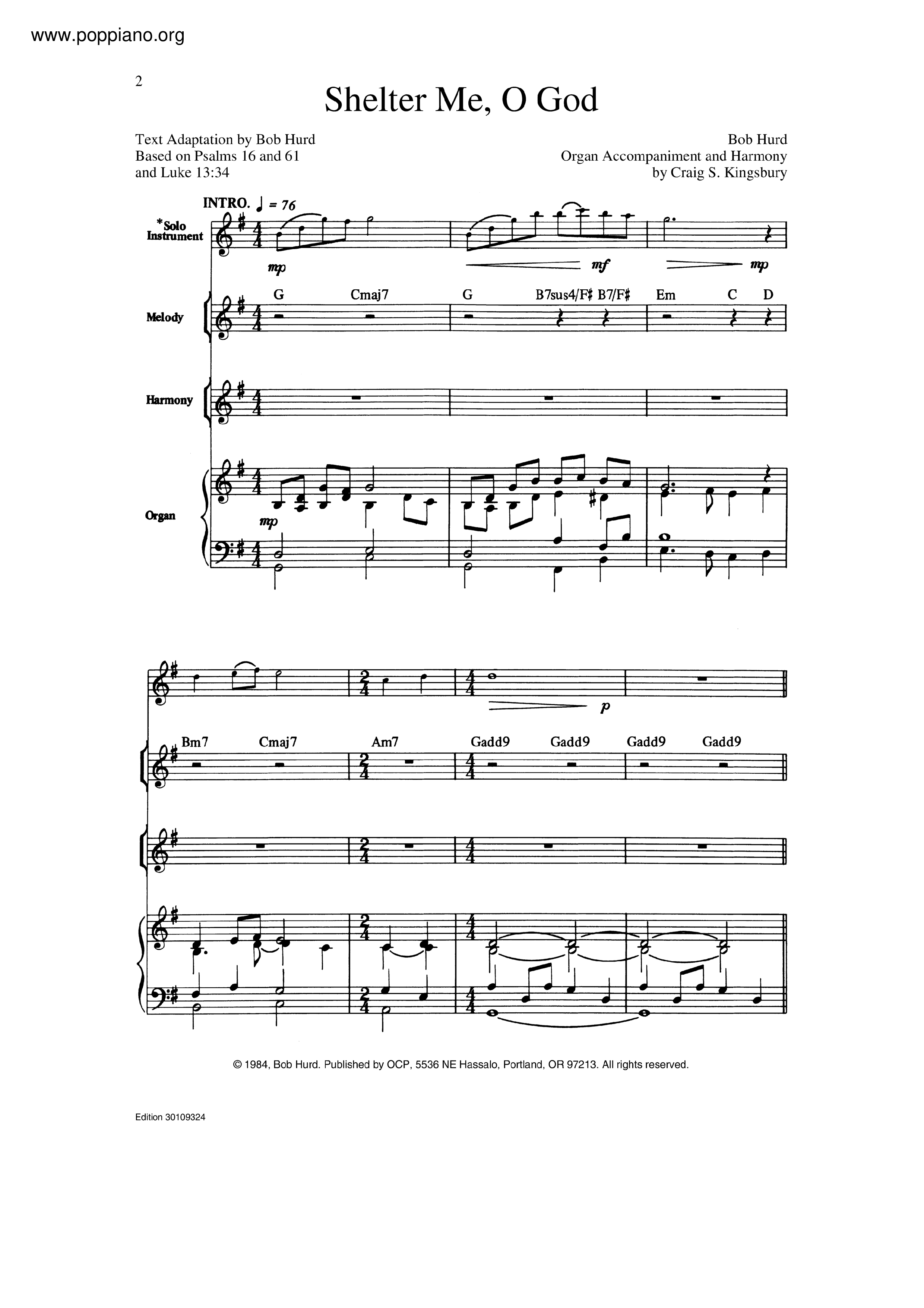 HymnShelter Me, O God Sheet Music pdf, Free Score Download ★