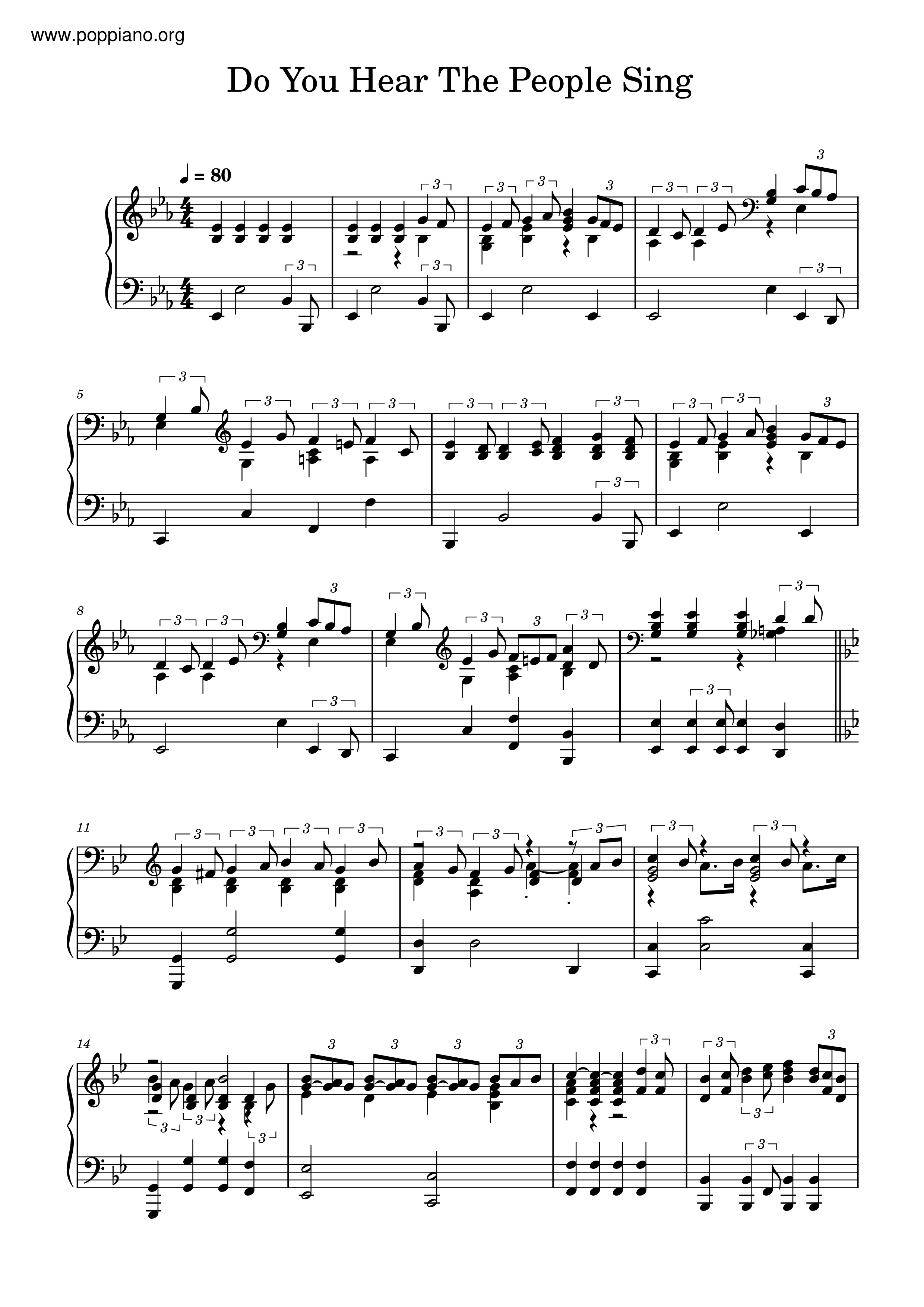 ☆ Les Miserables-Do You Hear The People Sing Sheet Music pdf, - Score Download