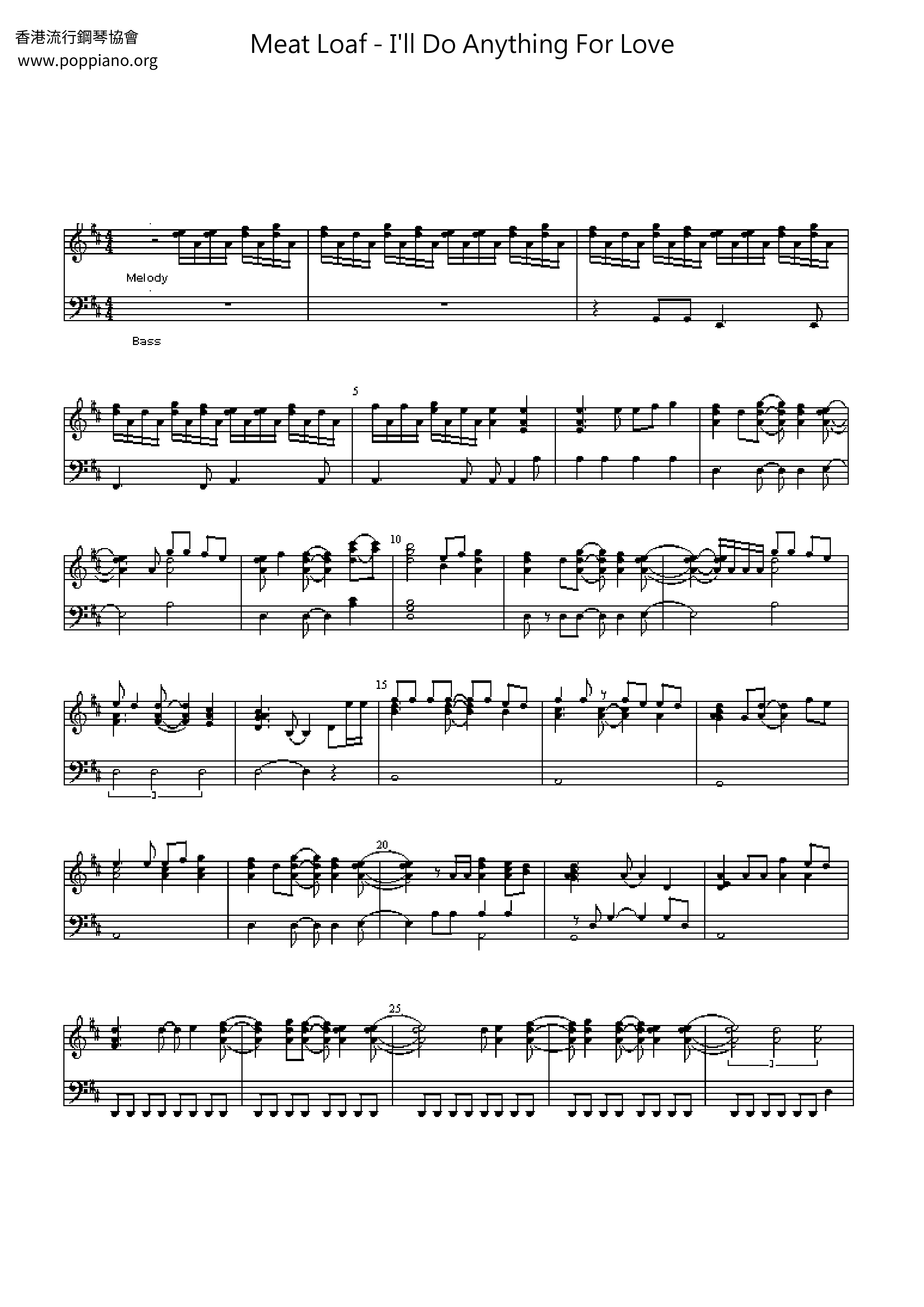 Meat LoafI'd Do Anything for Love (But I Won’t Do That) Sheet Music