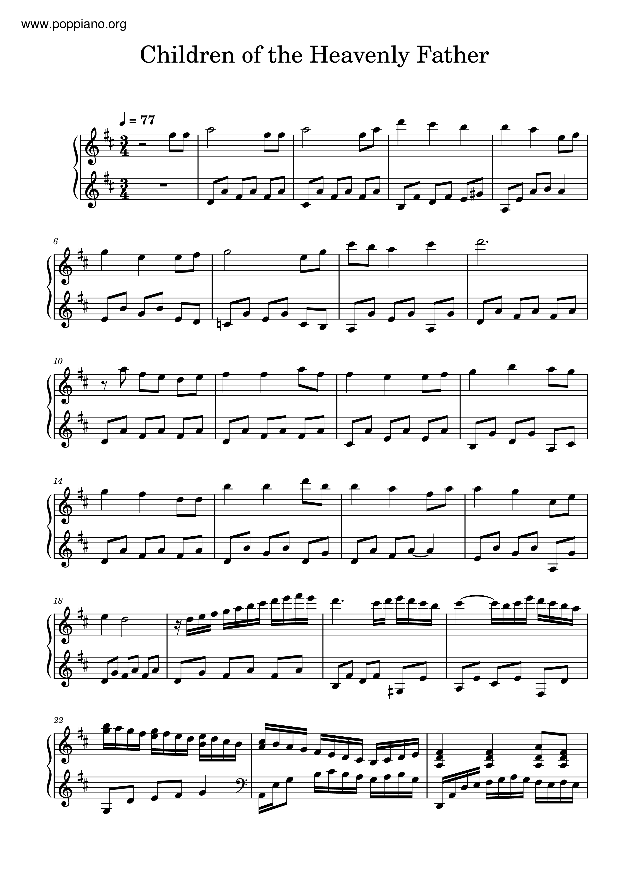 Hymn-Children Of The Heavenly Father Sheet Music pdf, - Free Score ...
