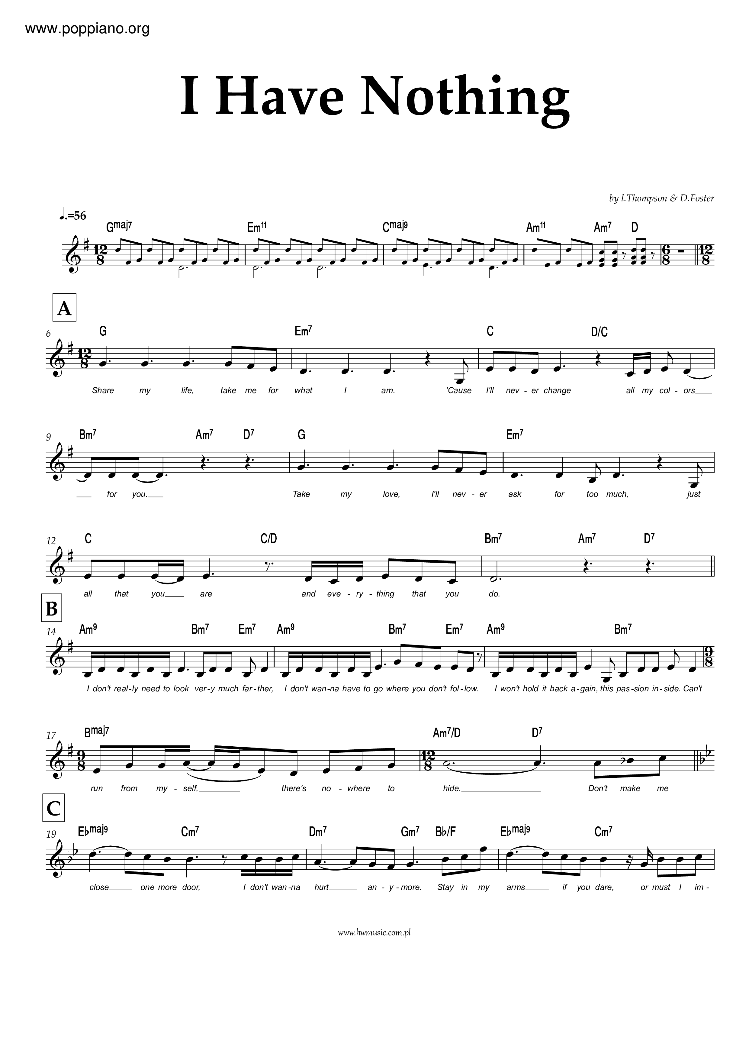 Berolige Antibiotika Claire ☆ Whitney Houston-I Have Nothing Violin Score pdf, (ホイットニー・ヒューストン) - Free  Score Download ☆