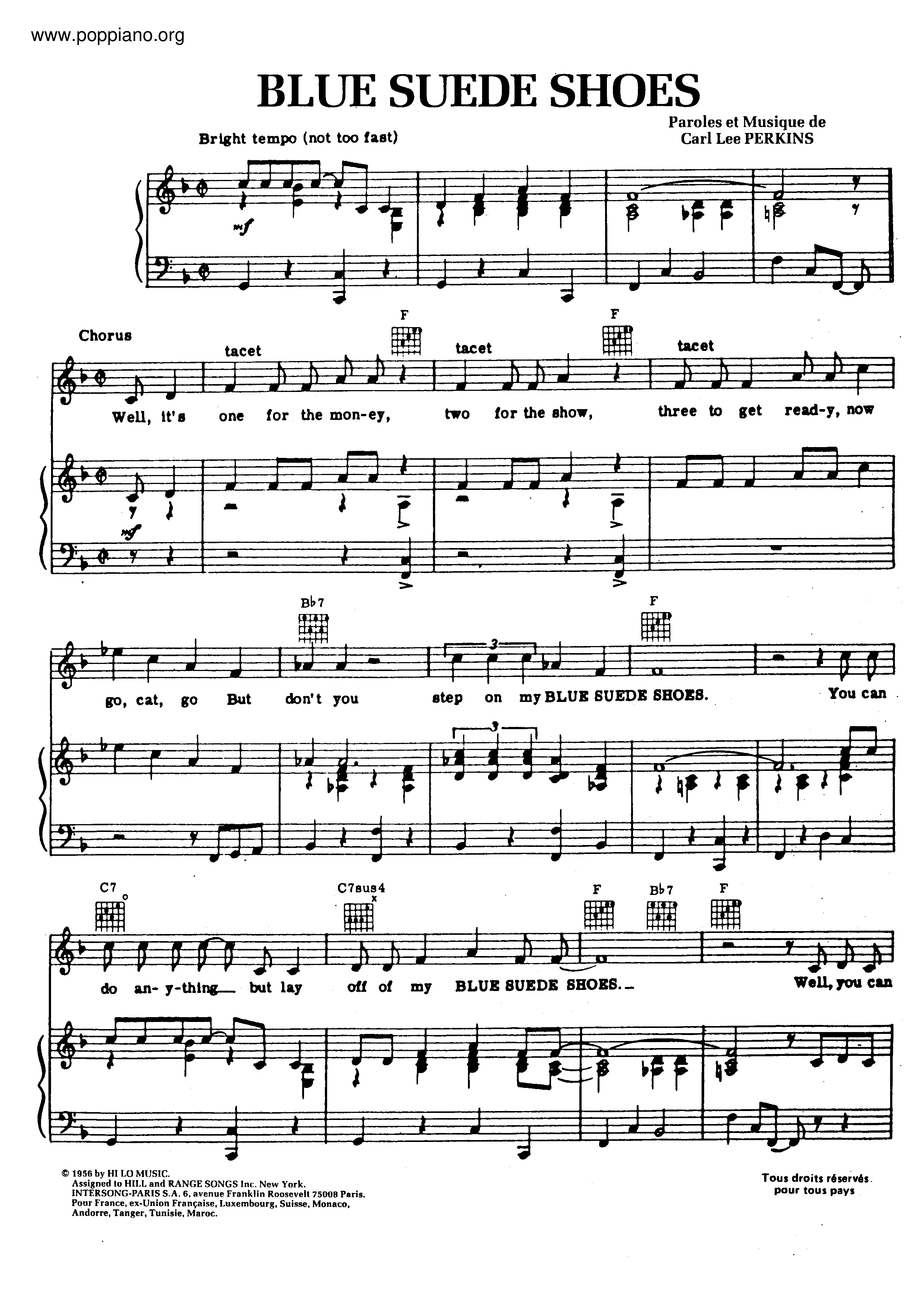 Elvis Presley Blue Suede Shoes Sheet Music Notes Chords Download Elvis Presley Blue Suede Shoes Sheet Music Notes Chords Download