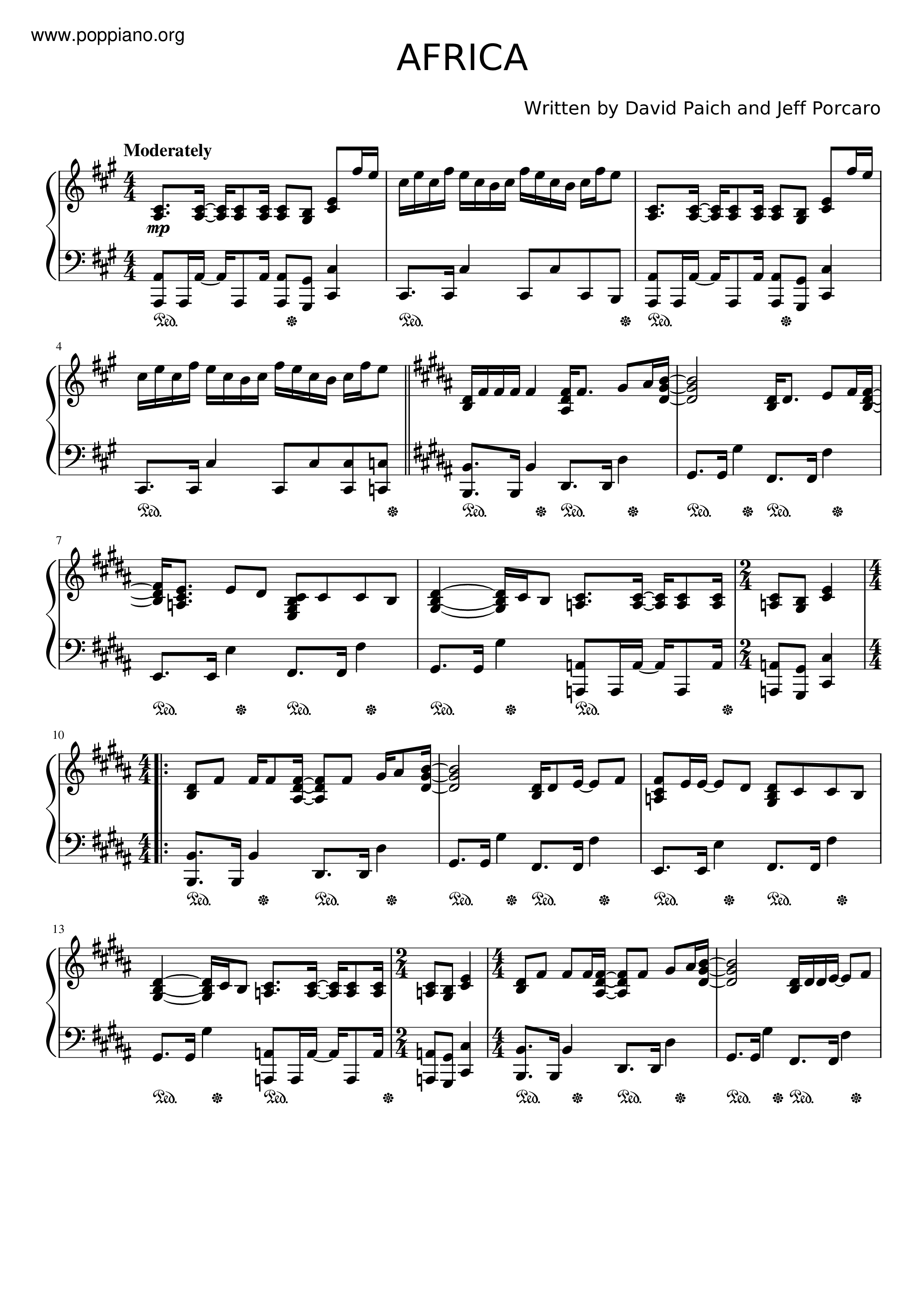 ☆ Toto-Africa Music - Free Score Download