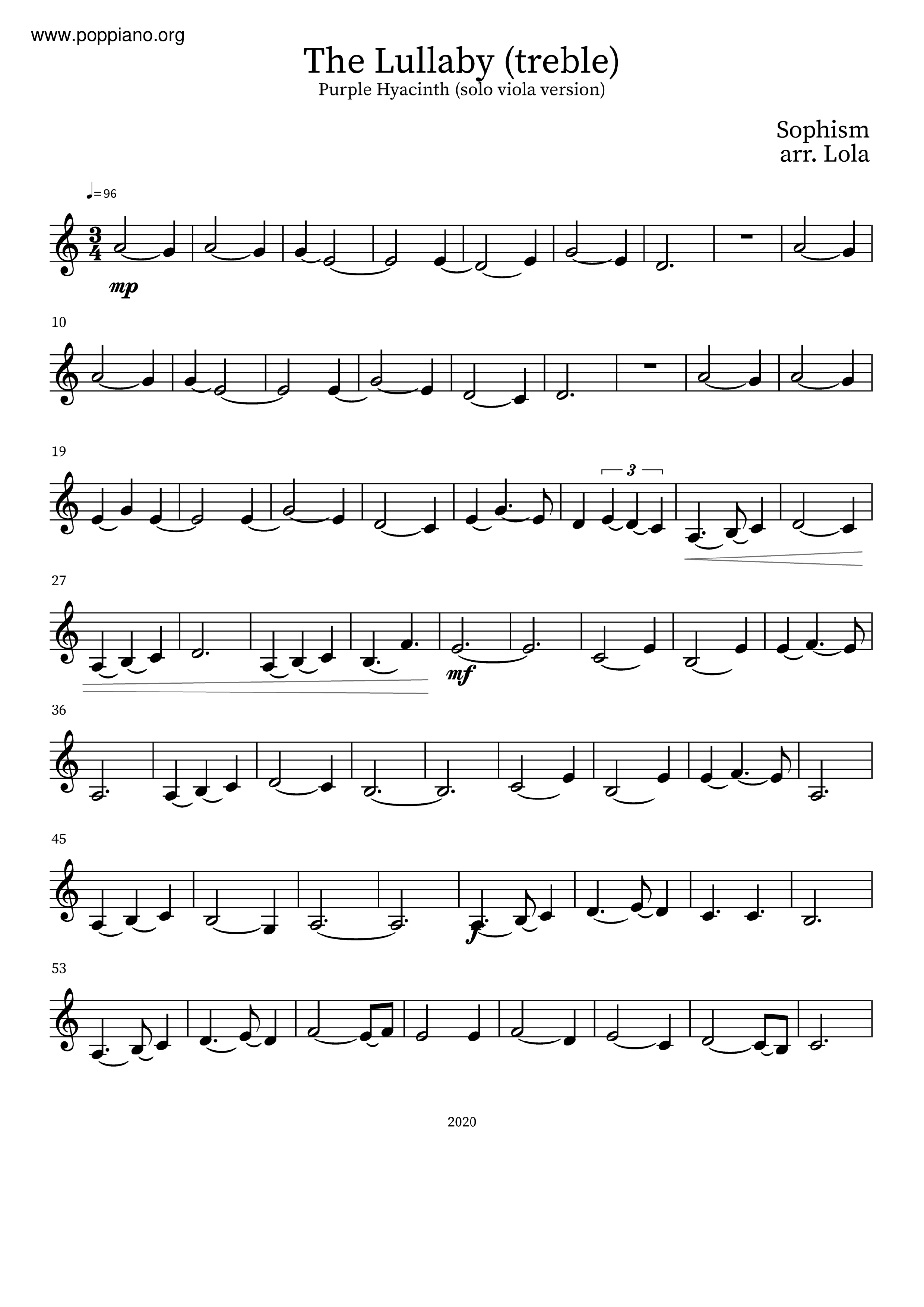 Purple Hyacinth - The Lullaby琴譜