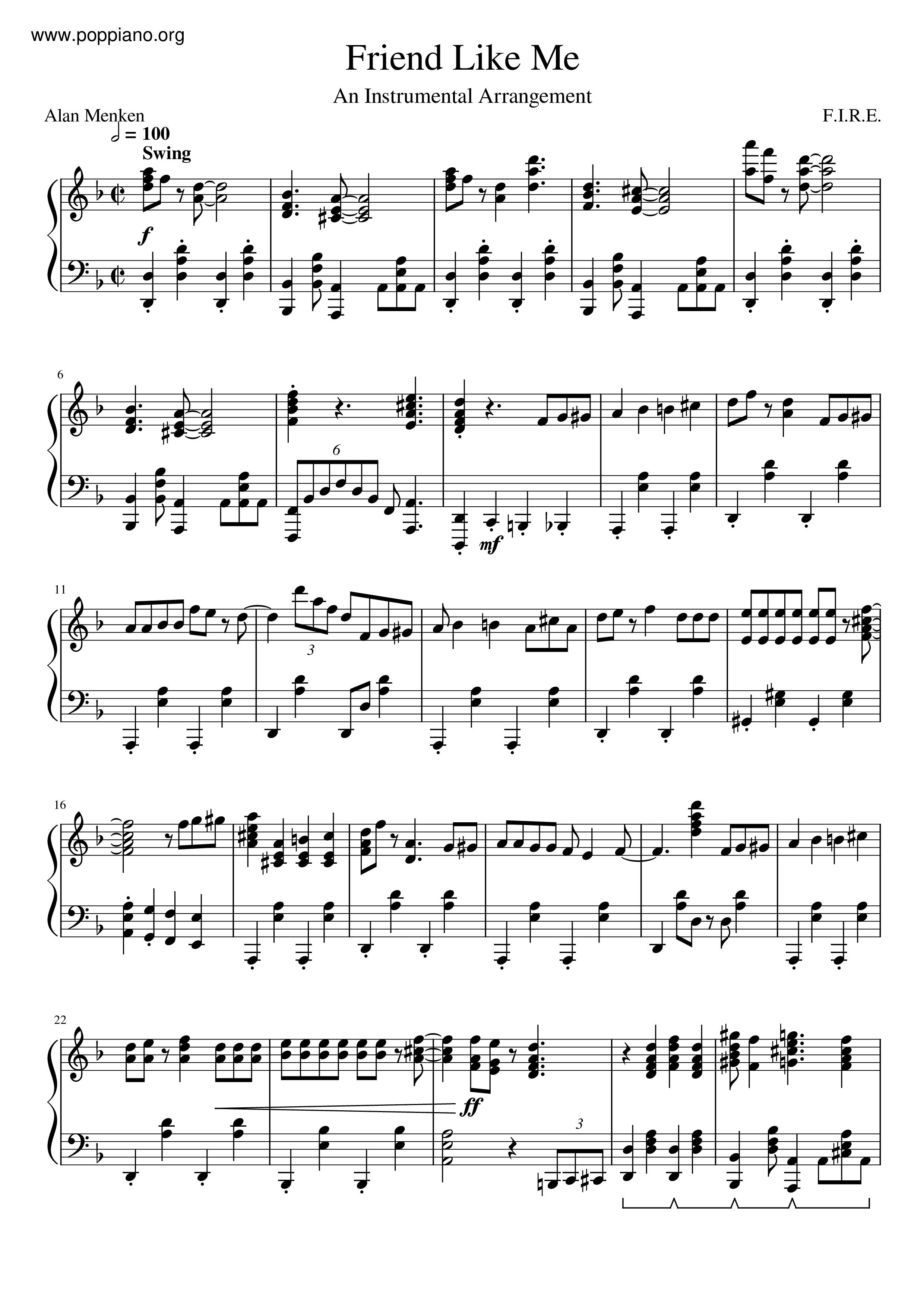 Aladdin Friend Like Meall Versions Sheet Music Piano Score Free Pdf Download Hk Pop Piano Academy