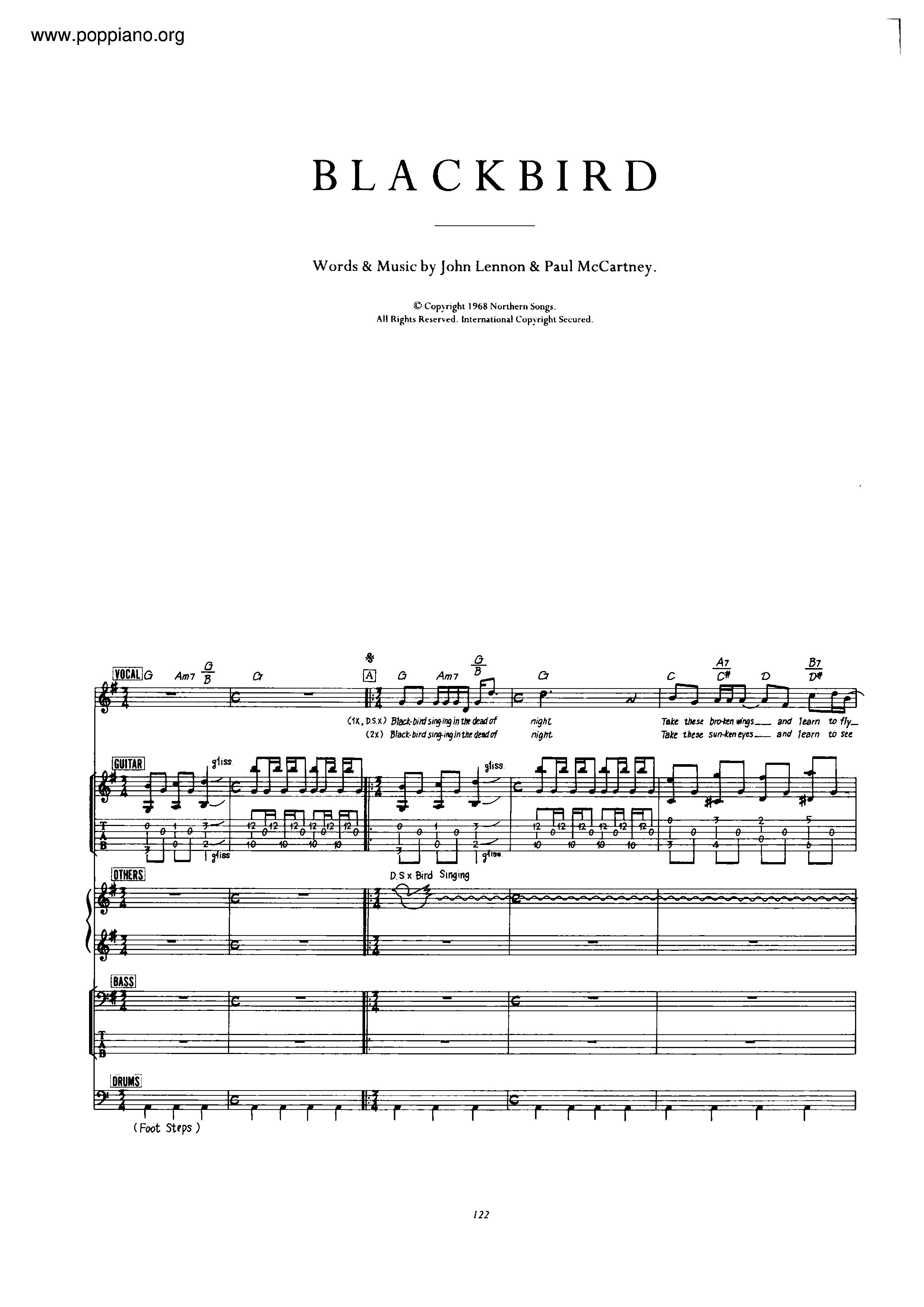 The Beatles Blackbird ピアノ譜pdf 香港ポップピアノ協会 無料pdf楽譜ダウンロード Gakufu The Beatles Blackbird ピアノ譜pdf 香港ポップピアノ協会 無料pdf楽譜ダウンロード Gakufu