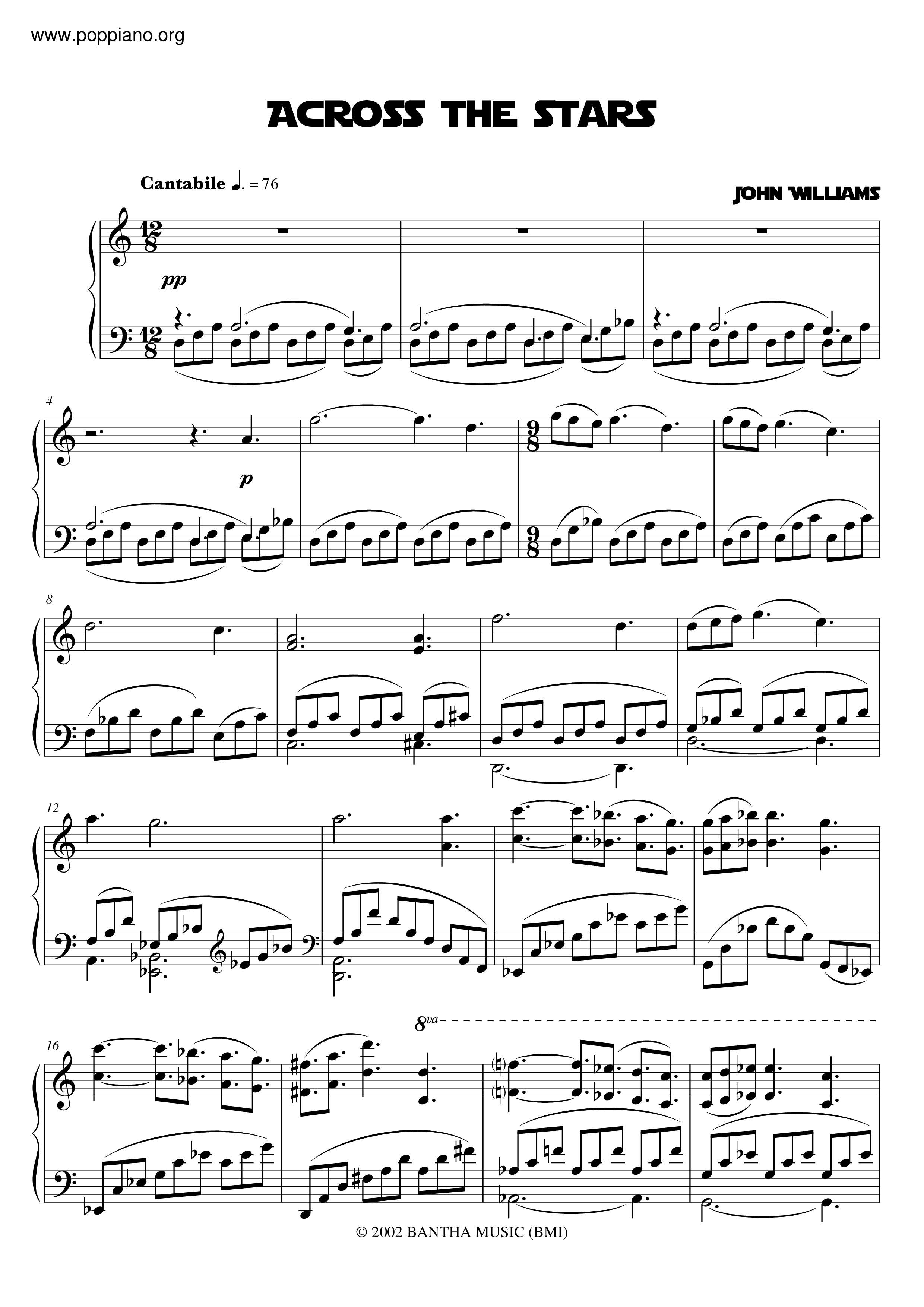Star Wars Across The Stars Sheet Music Piano Score Free PDF Star Wars Across The Stars Sheet Music Piano Score Free PDF