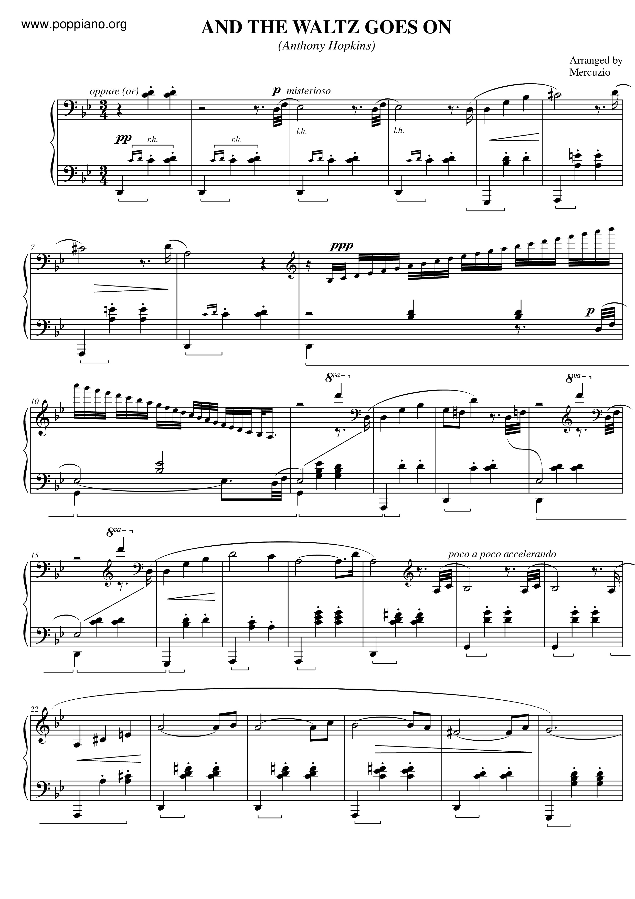 And The Waltz Goes On琴譜