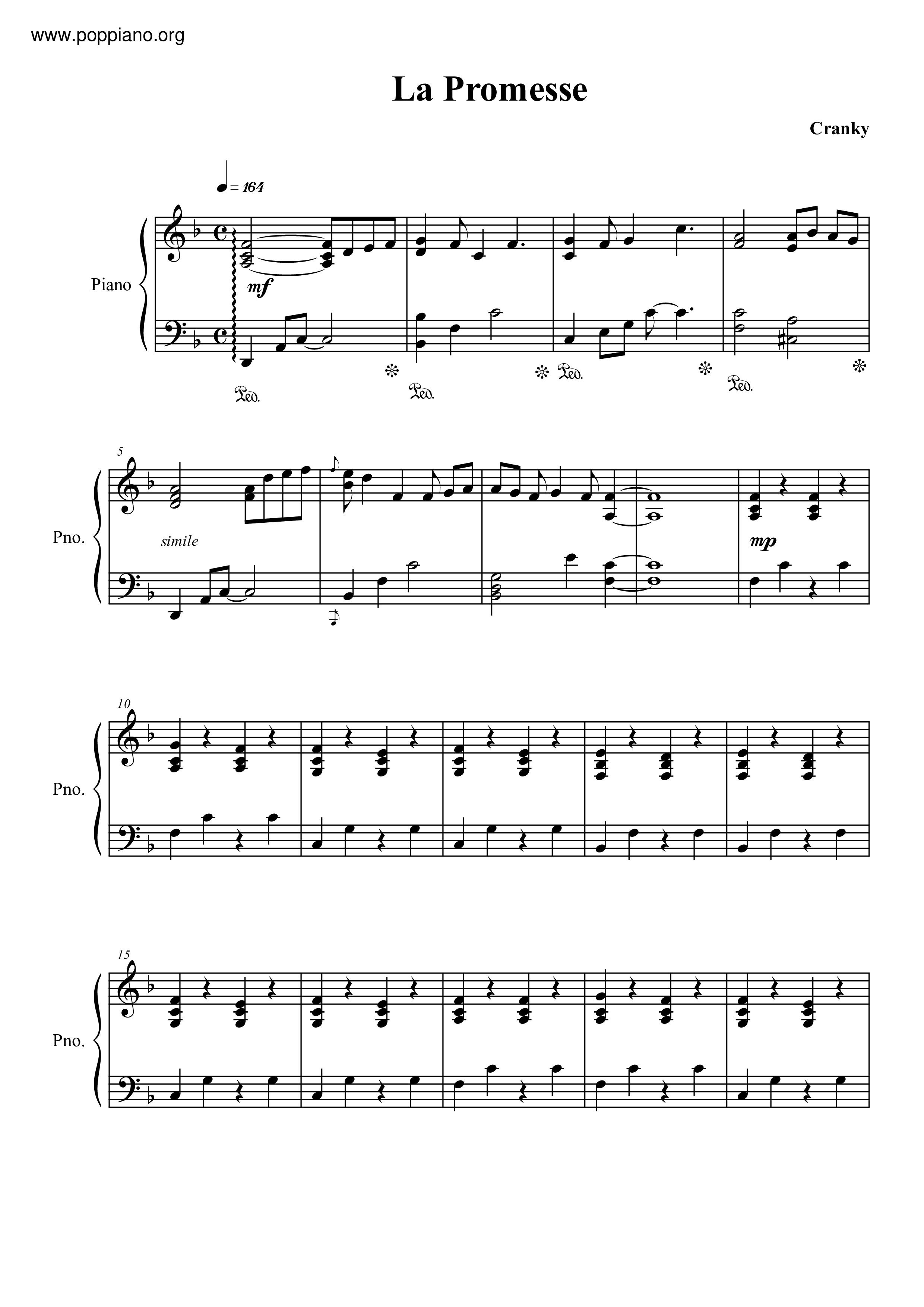 Deemo - La Promesse琴譜