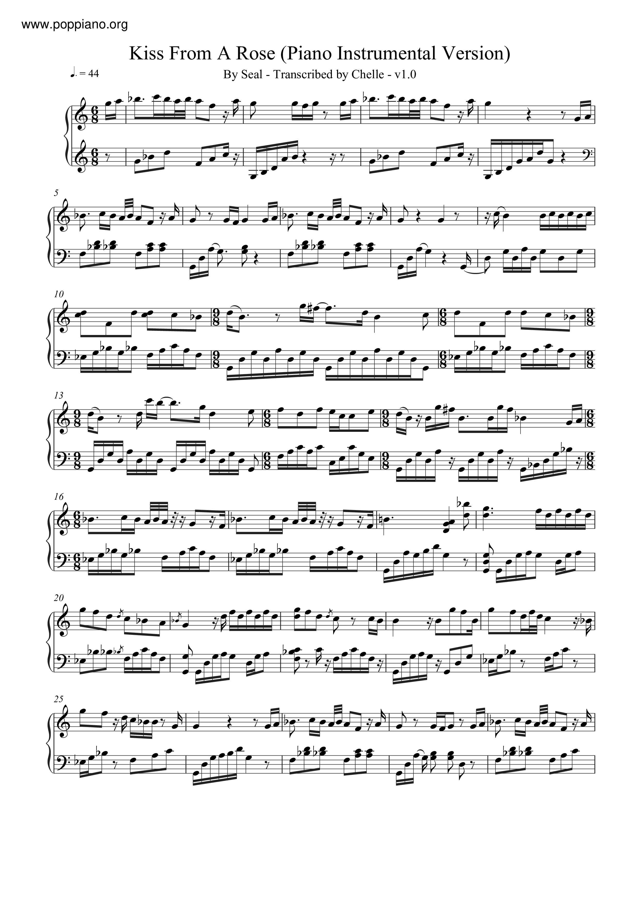 Meaning Of The Song Kiss From A Rose Seal-Kiss From A Rose Sheet Music pdf, - Free Score Download ★
