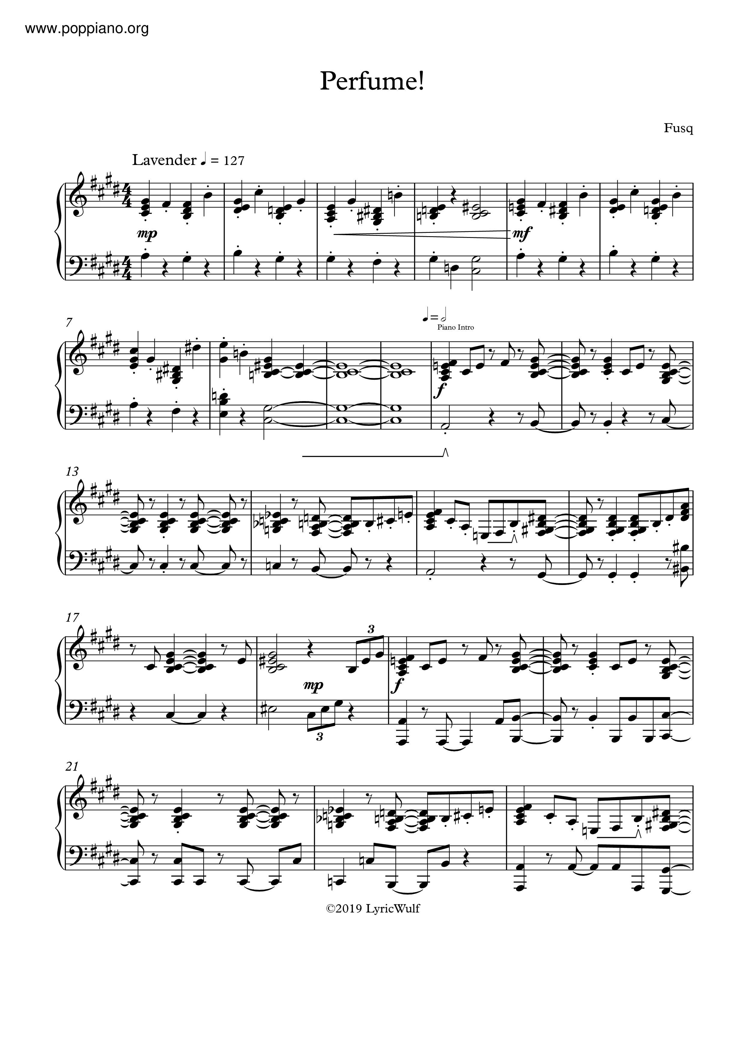 FusqPerfume! Sheet Music pdf, Free Score Download ★