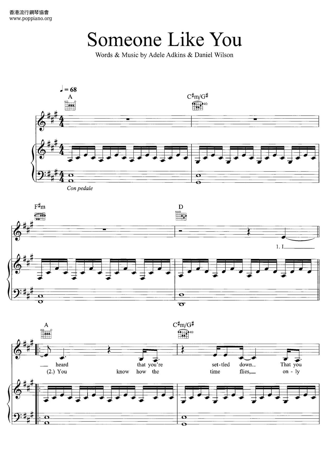 Adele Someone Like You Sheet Music Pdf Free Score Download