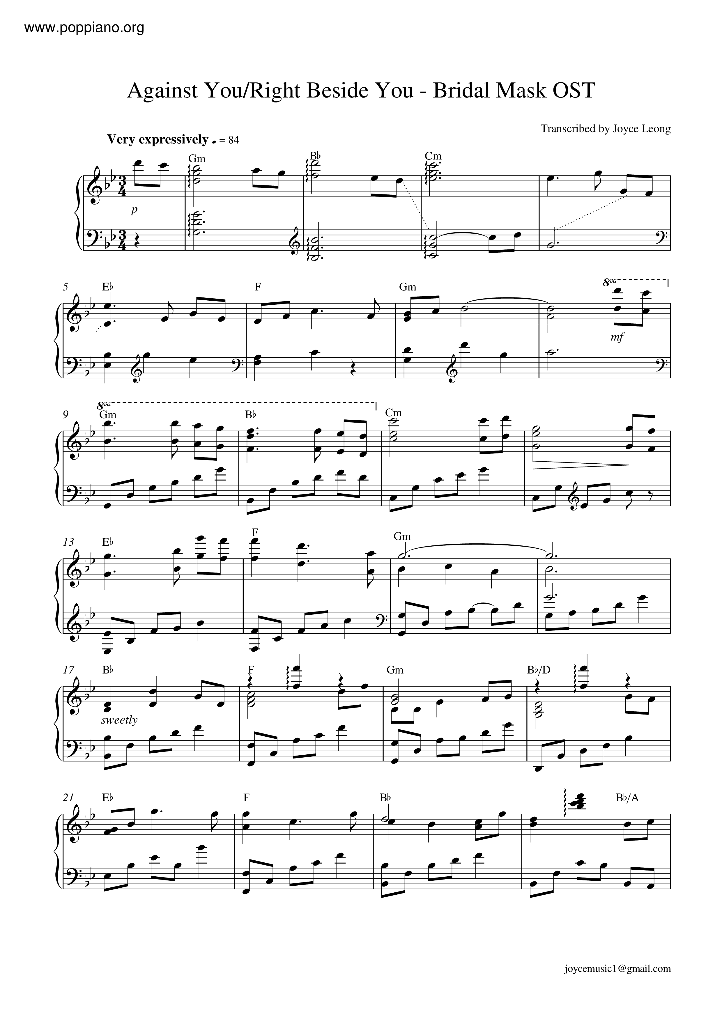 Bridal Mask Against You Sheet Music Pdf Free Score Download Bridal Mask Against You Sheet Music Pdf Free Score Download