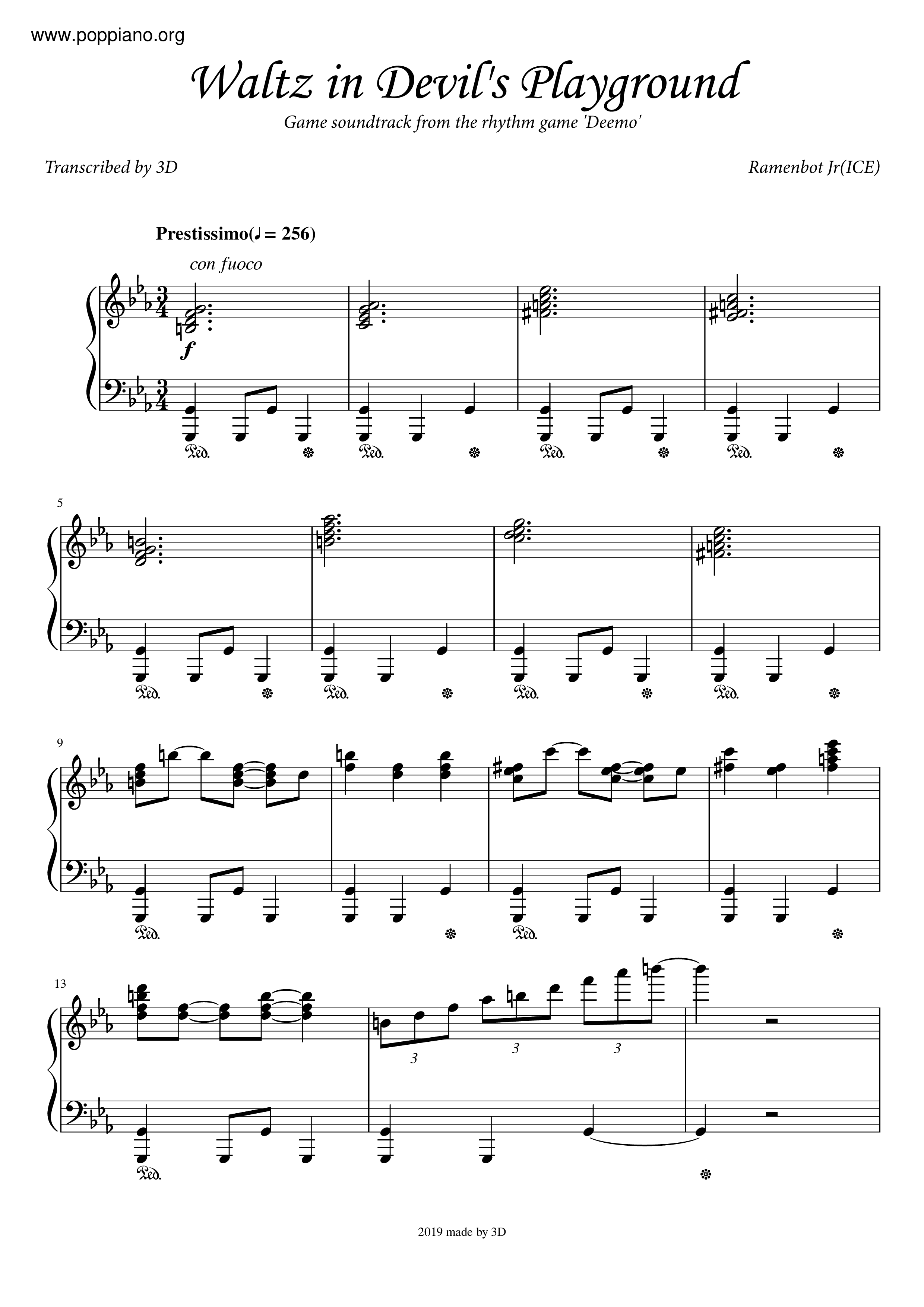 Waltz In Devil's Playground琴譜