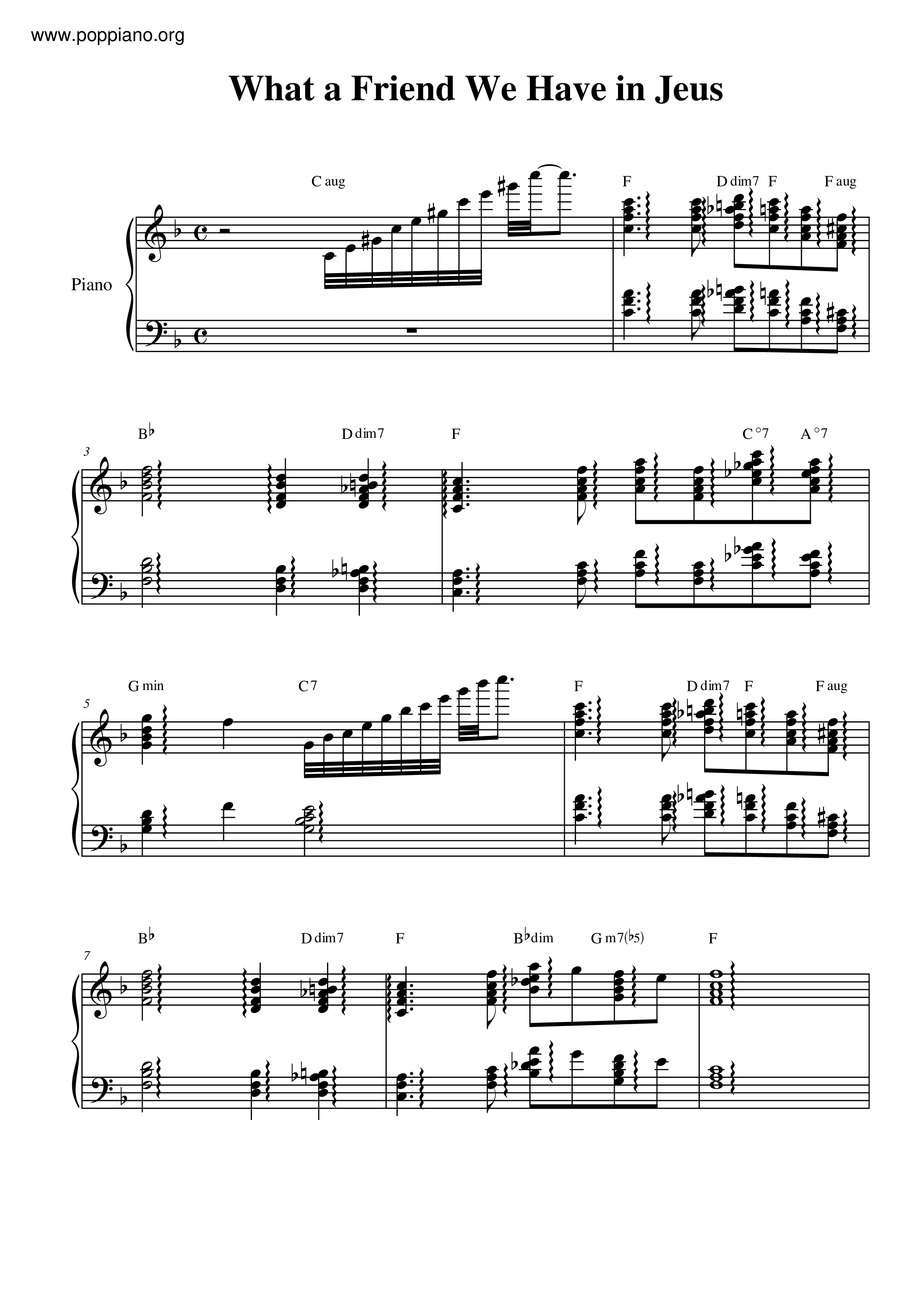 Sheet Music What A Friend We Have In Jesus