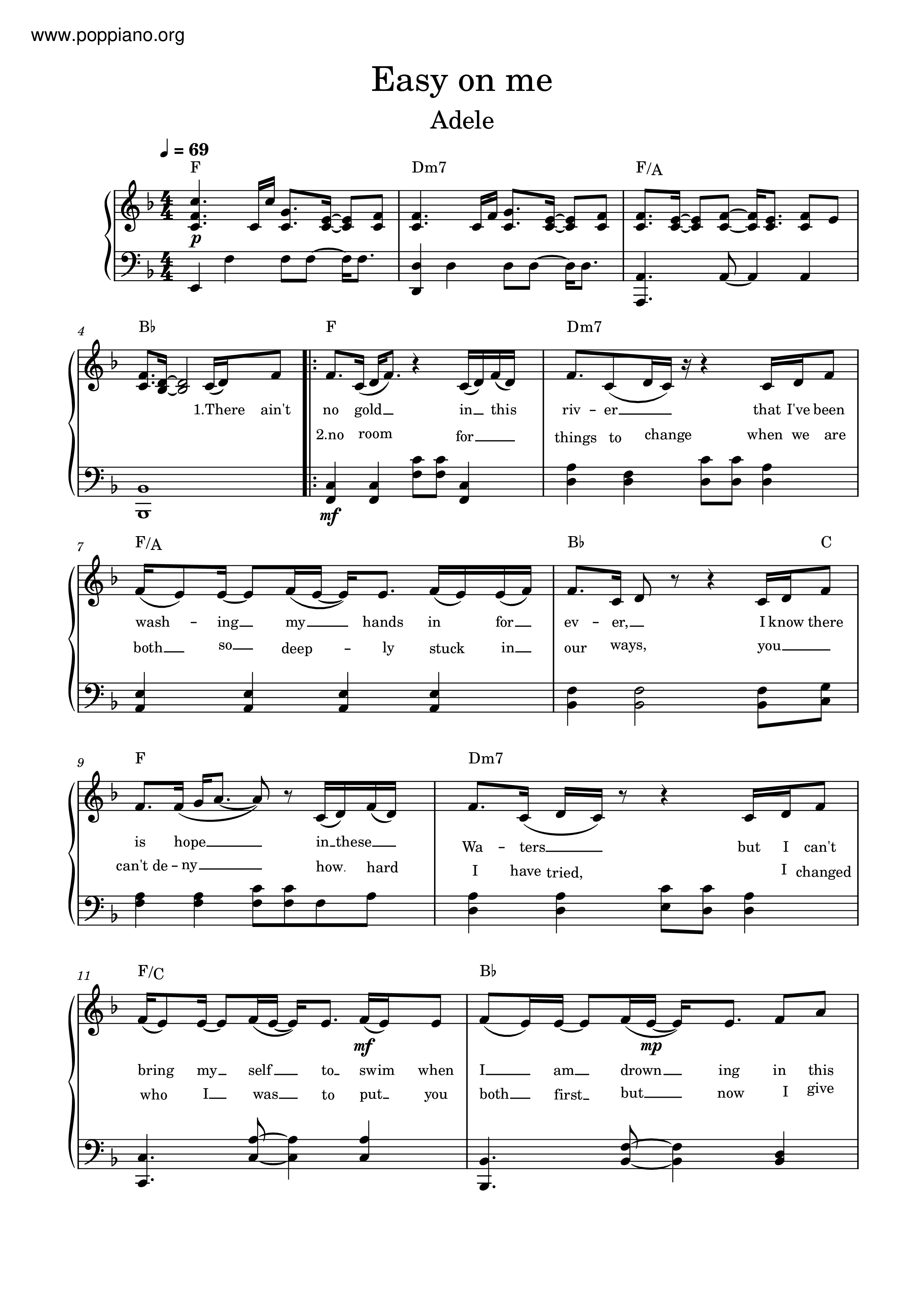 Adele-Easy On Me Sheet Music pdf, - Free Score Download ★