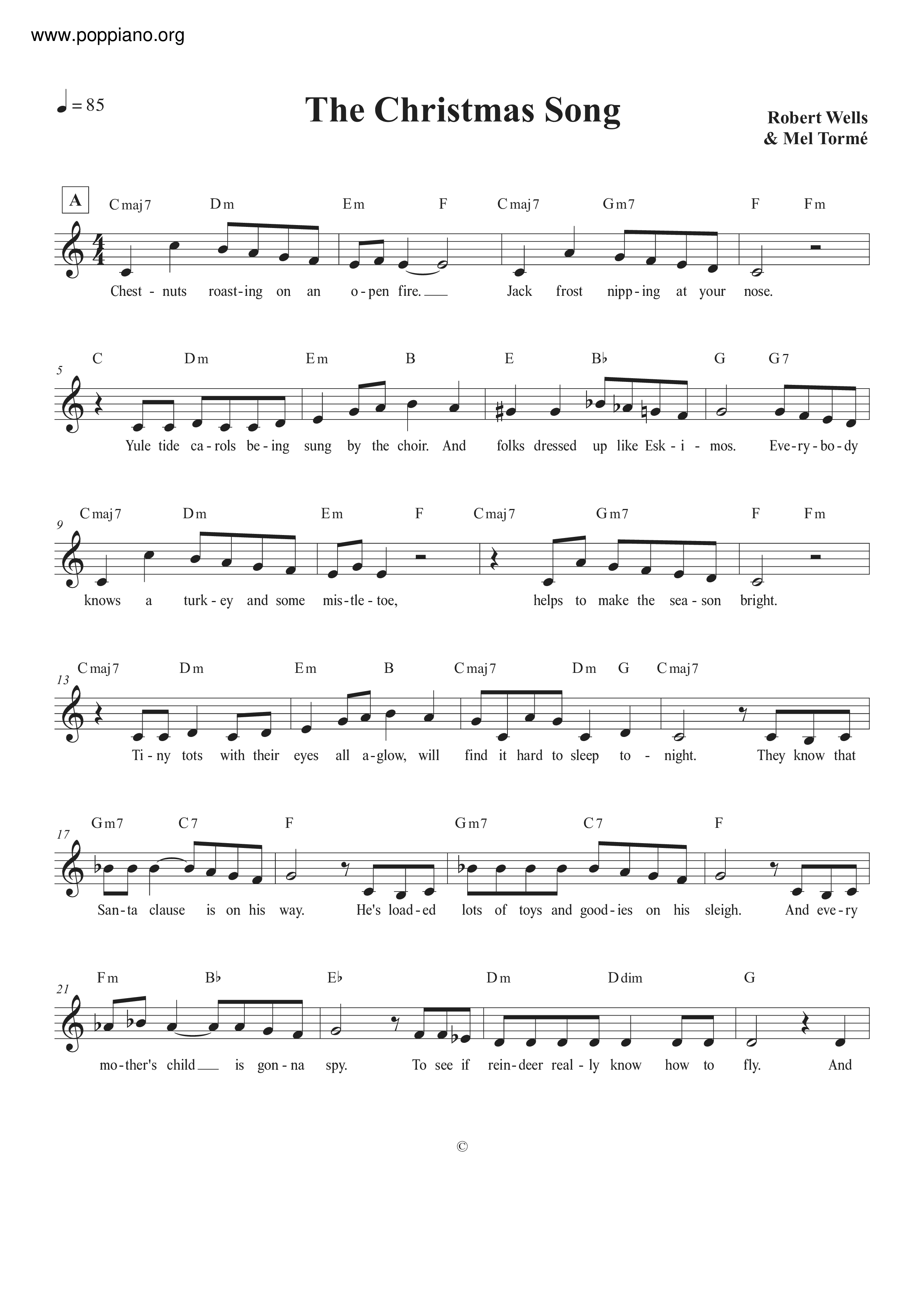 The Christmas Song Pdf無料ピアノ譜 Gakufu 香港ポップピアノ協会