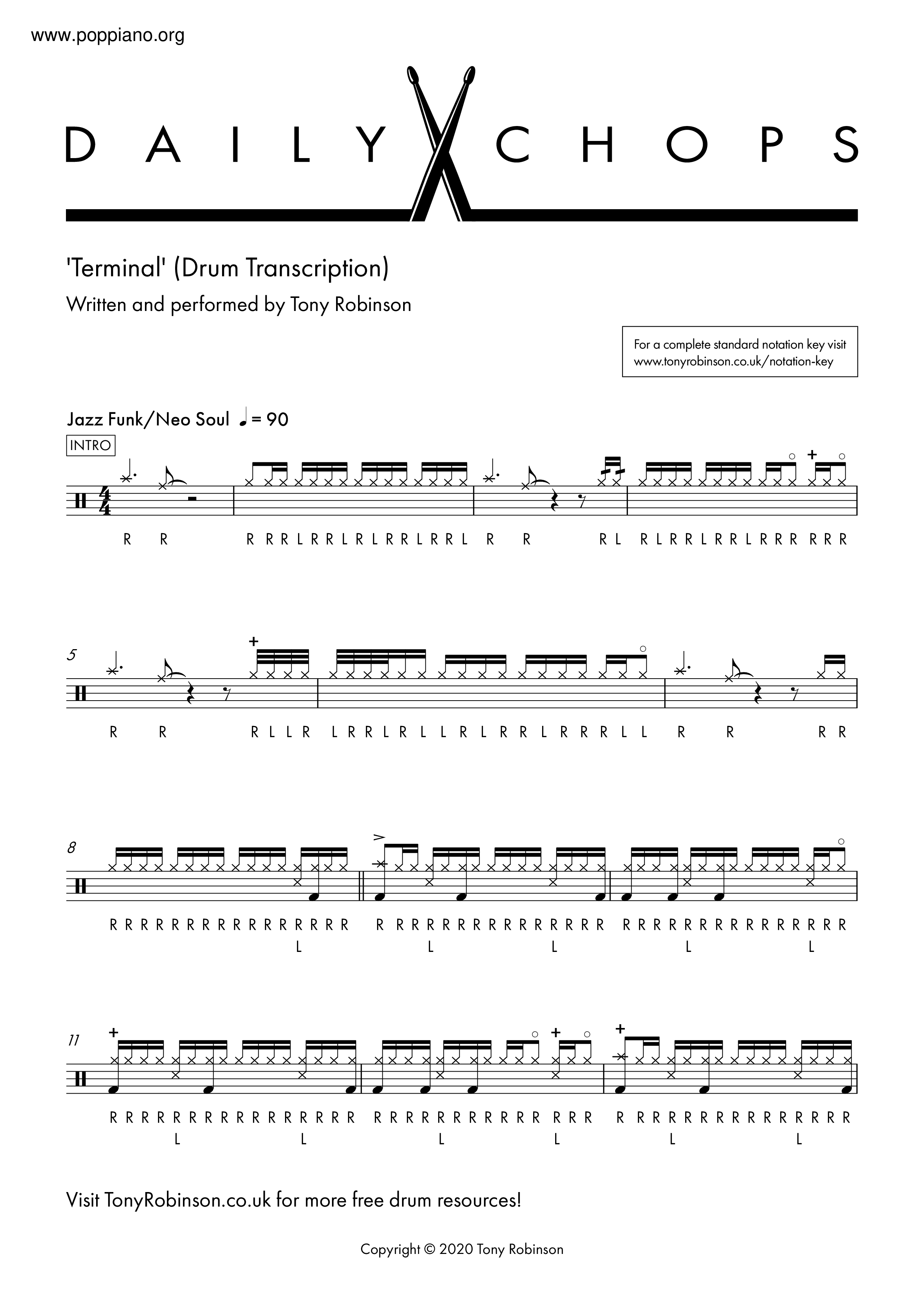 Daily ChopsTerminal Drum Tab pdf, Free Score Download ★