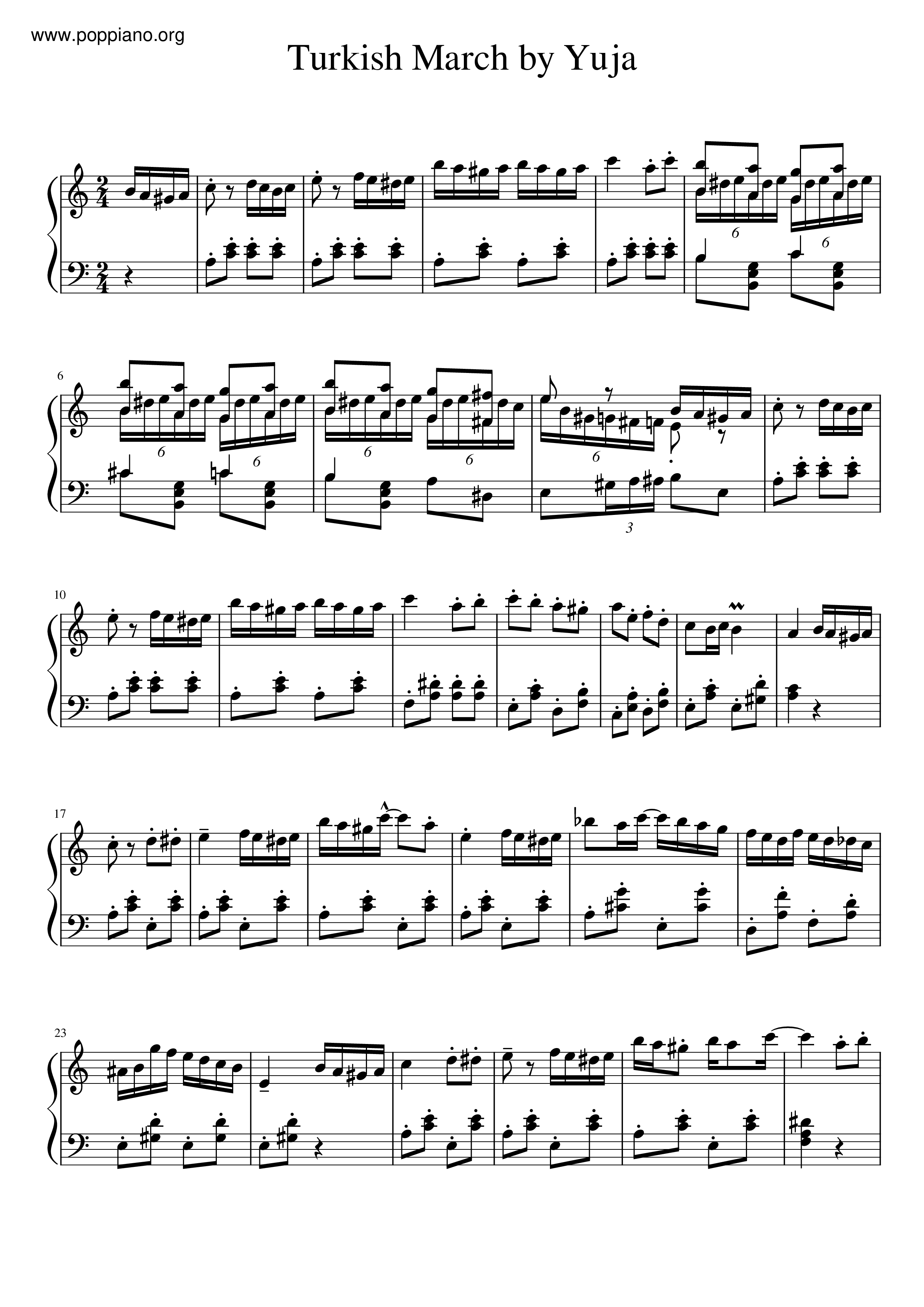 Variations on the Turkish March (Odeonsplatz)琴譜