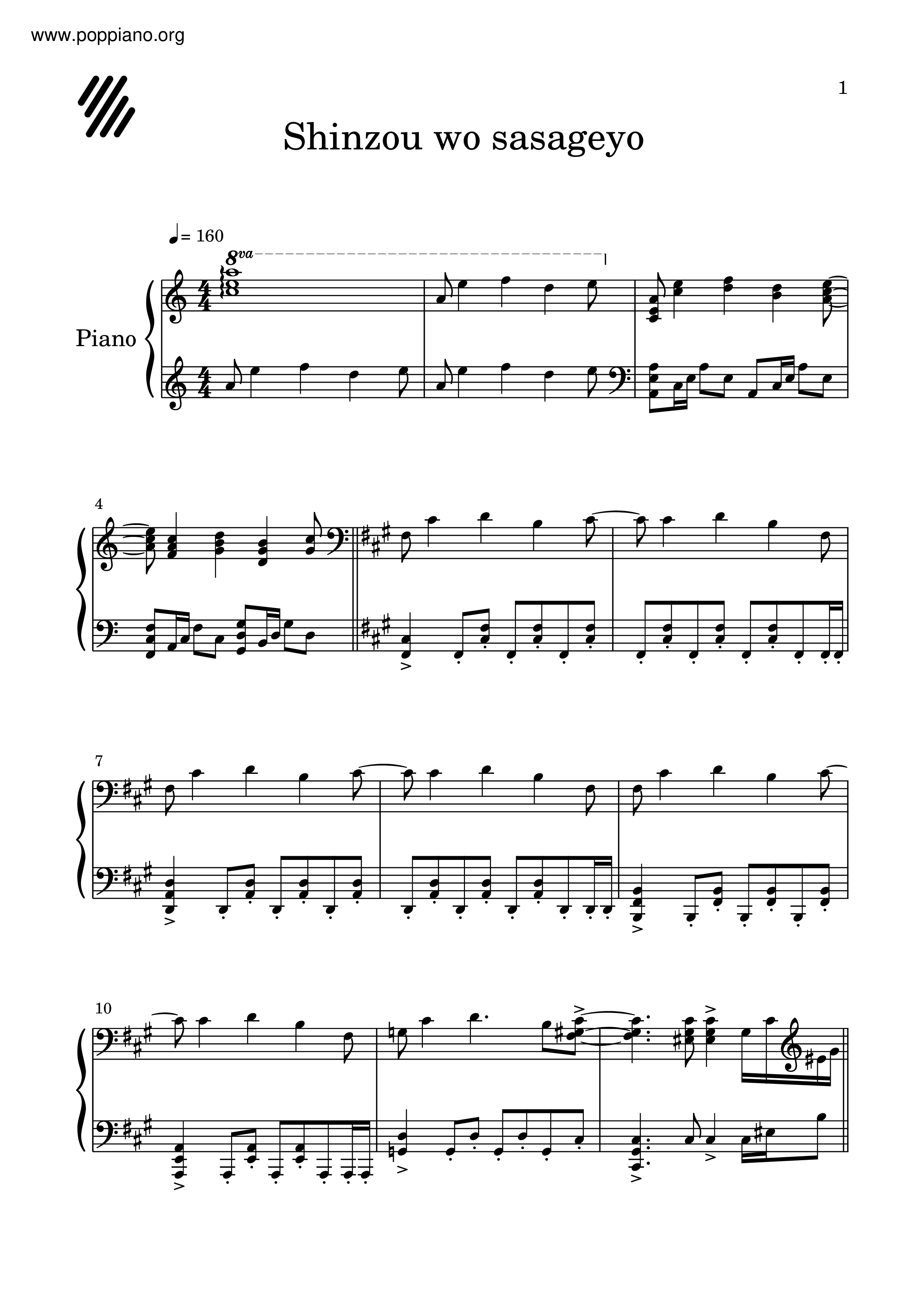 Attack On Titan Shinzou Wo Sasageyo Sheet Music Pdf 進撃の巨人 心臓を捧げよ 楽譜 Free Score Download