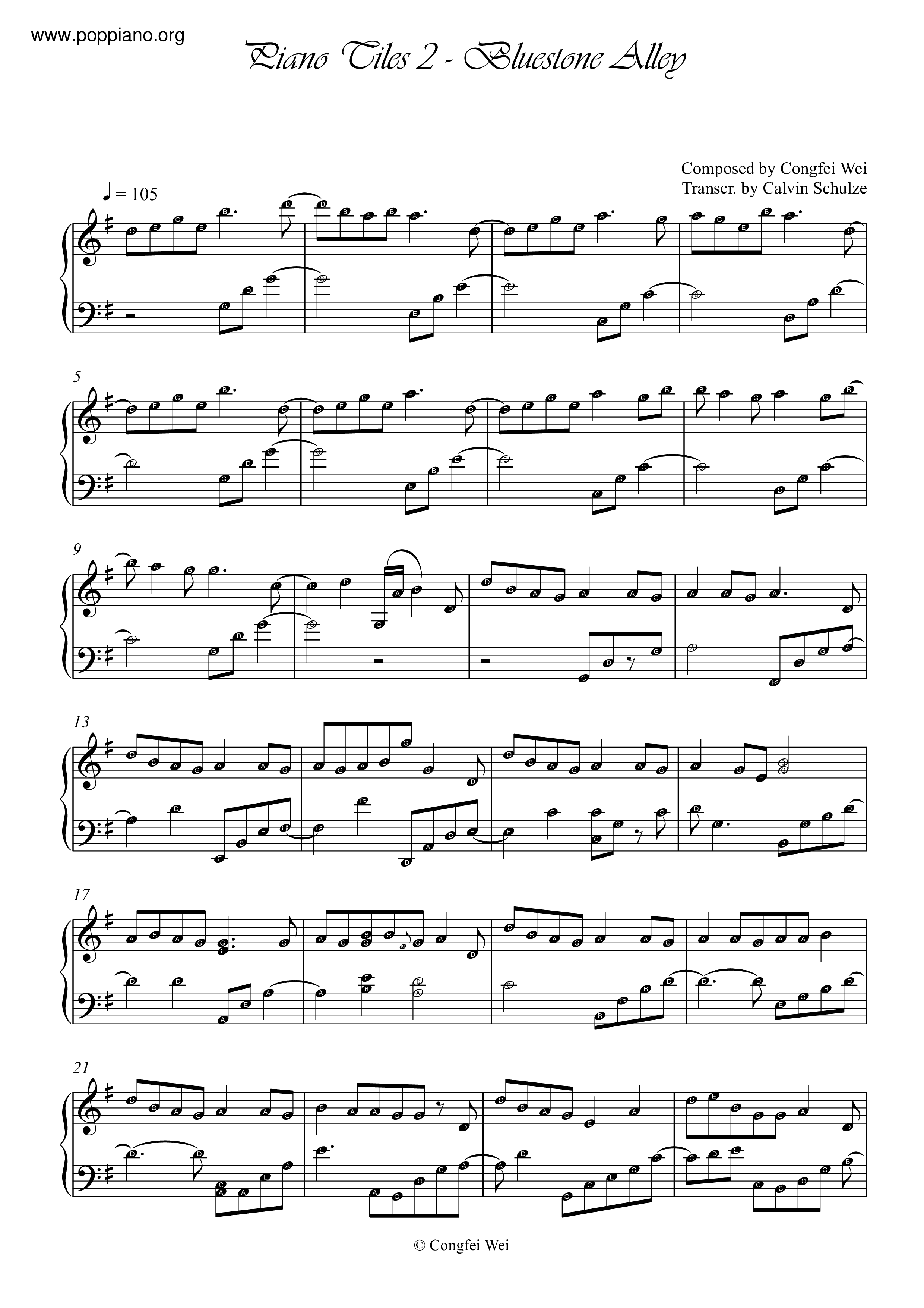 Congfei Wei Bluestone Alley Sheet Music Pdf Free Score Download