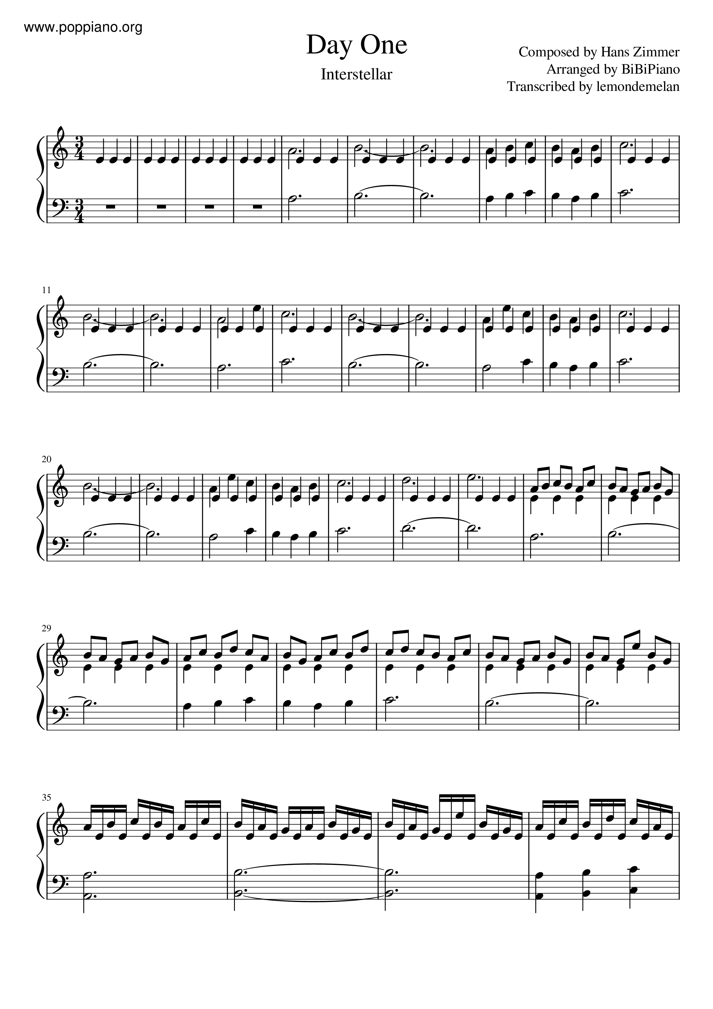 Salvación Guardia Arrestar ☆ Hans Zimmer-Interstellar - Day One Sheet Music pdf, - Free Score Download ☆ Salvación Guardia Arrestar ☆ Hans Zimmer-Interstellar - Day One Sheet Music pdf, - Free Score Download ☆