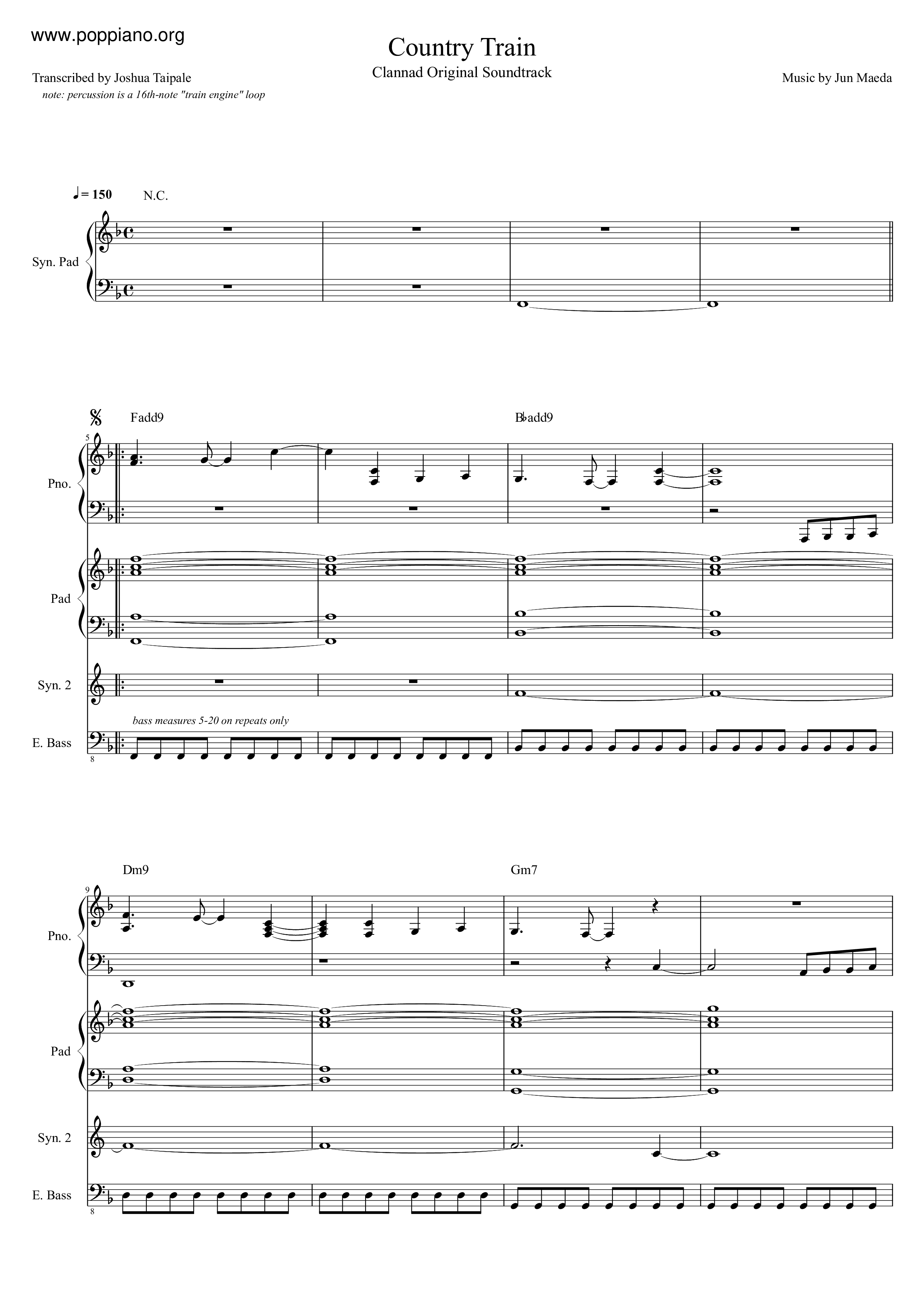 Clannad - Country Train琴譜