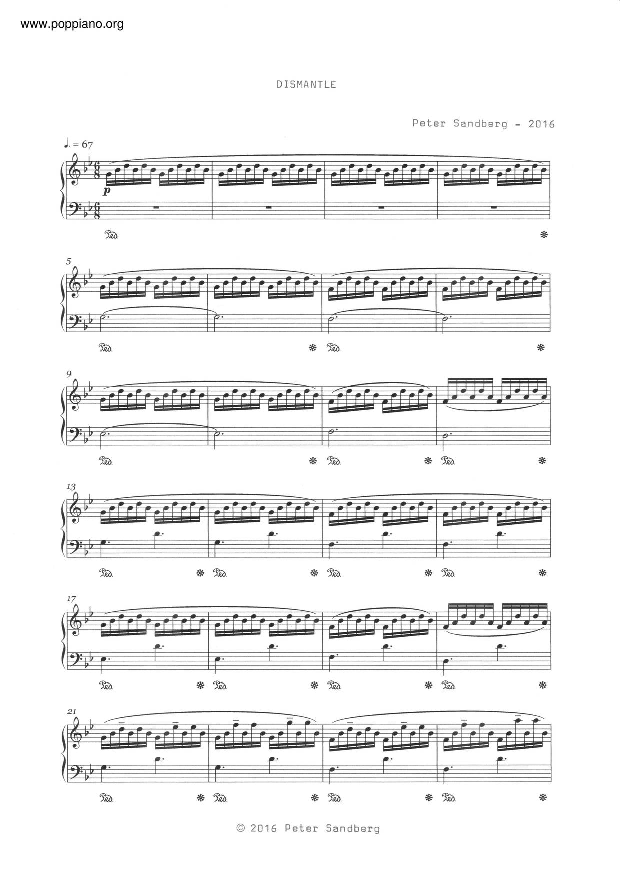 Peter Sandberg-Dismantle Sheet Music pdf, - Free Score Download ★