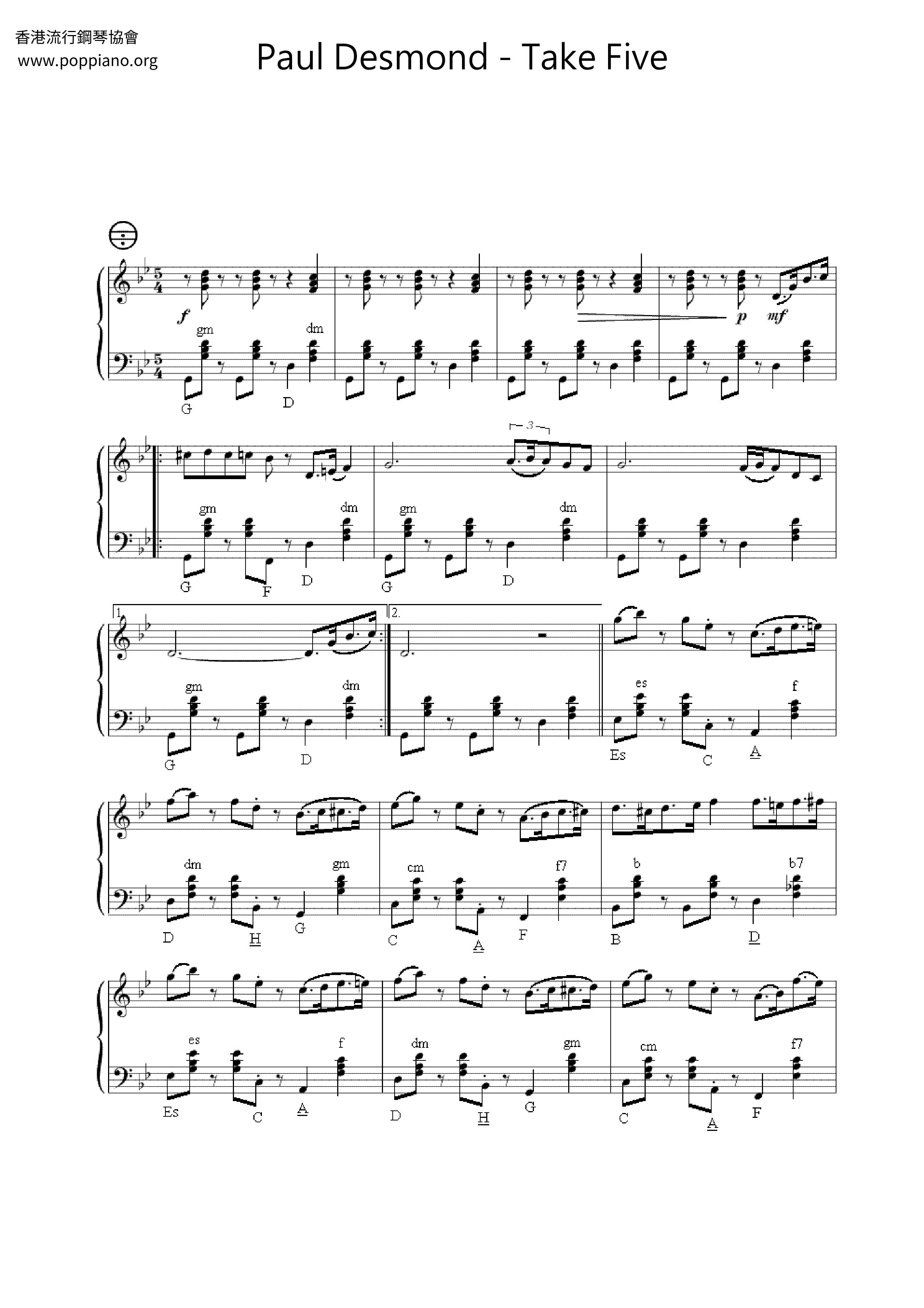 Take Five Score