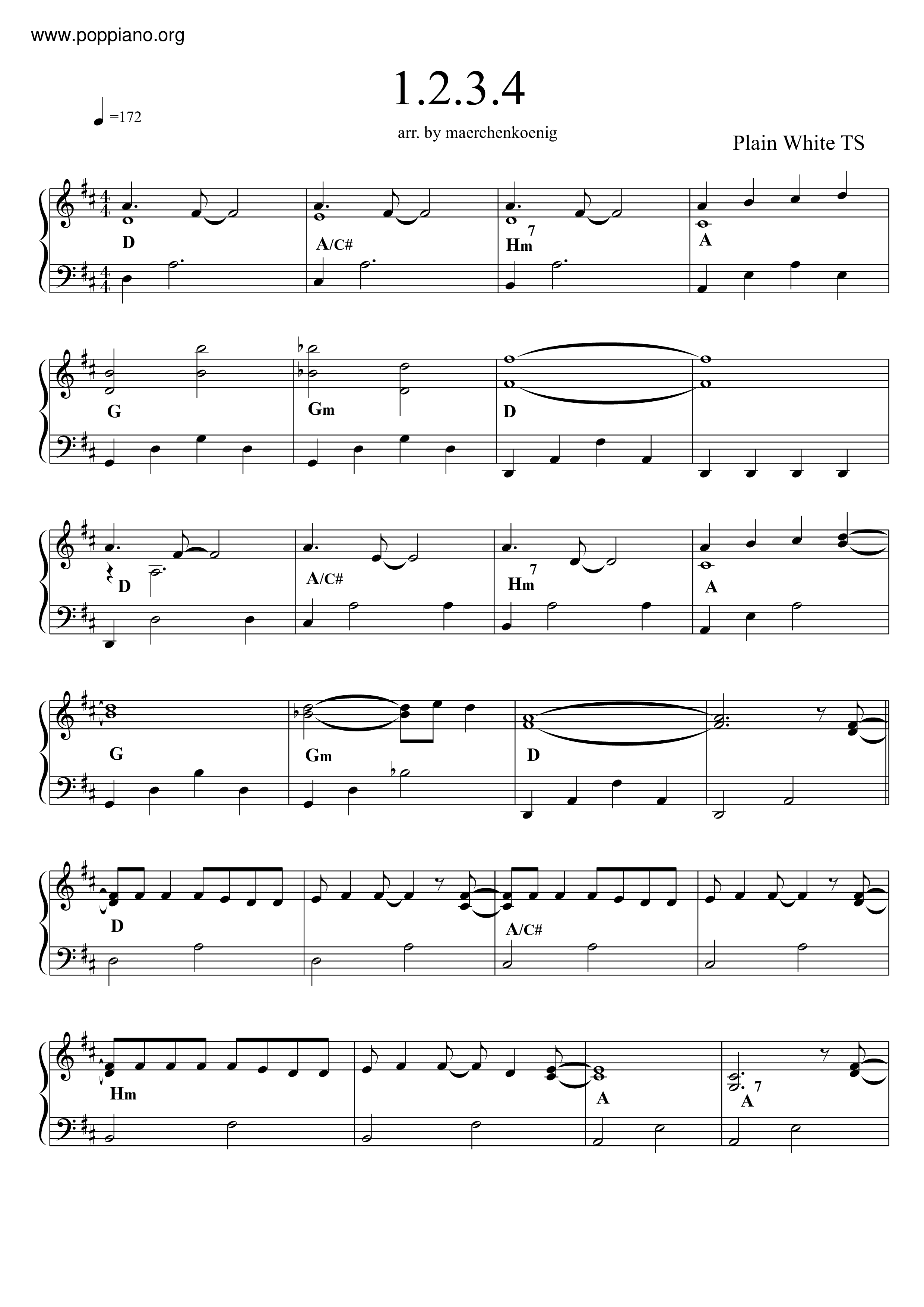 1 2 3 4 plain white t's tradução