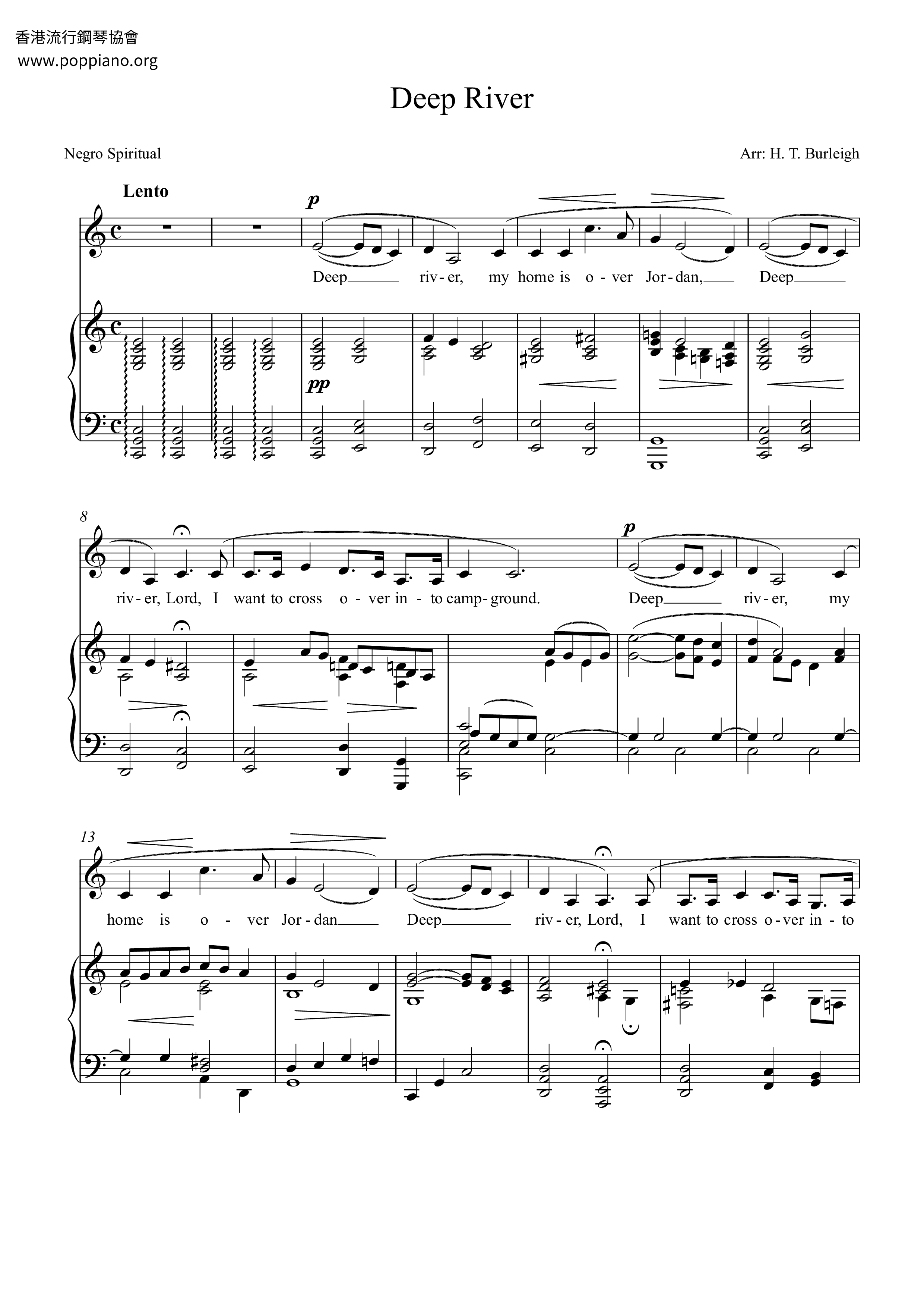 hymnDeep River Sheet Music pdf, Free Score Download ★